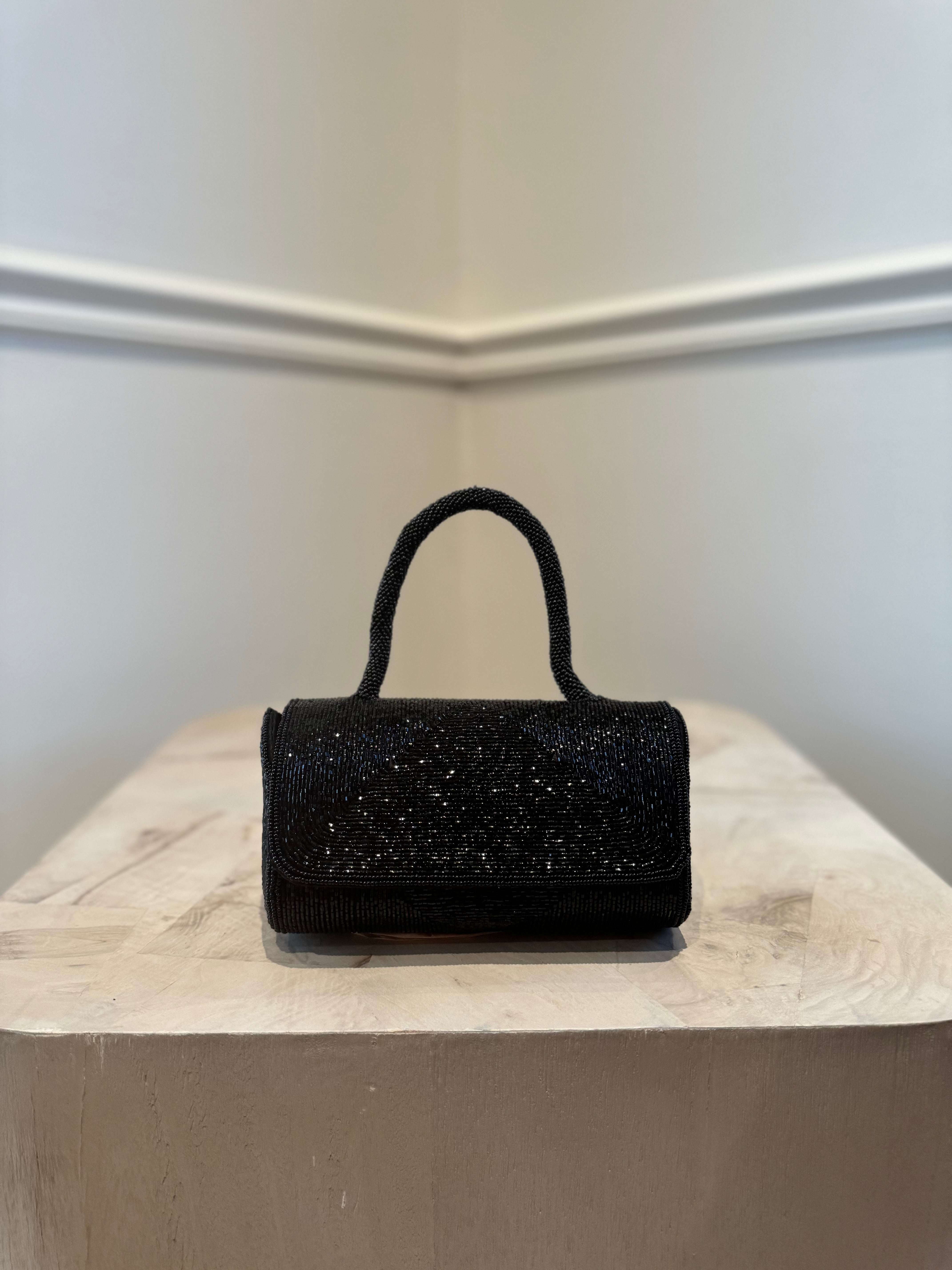 Paris Flea Market #90 Black Sequin Bag