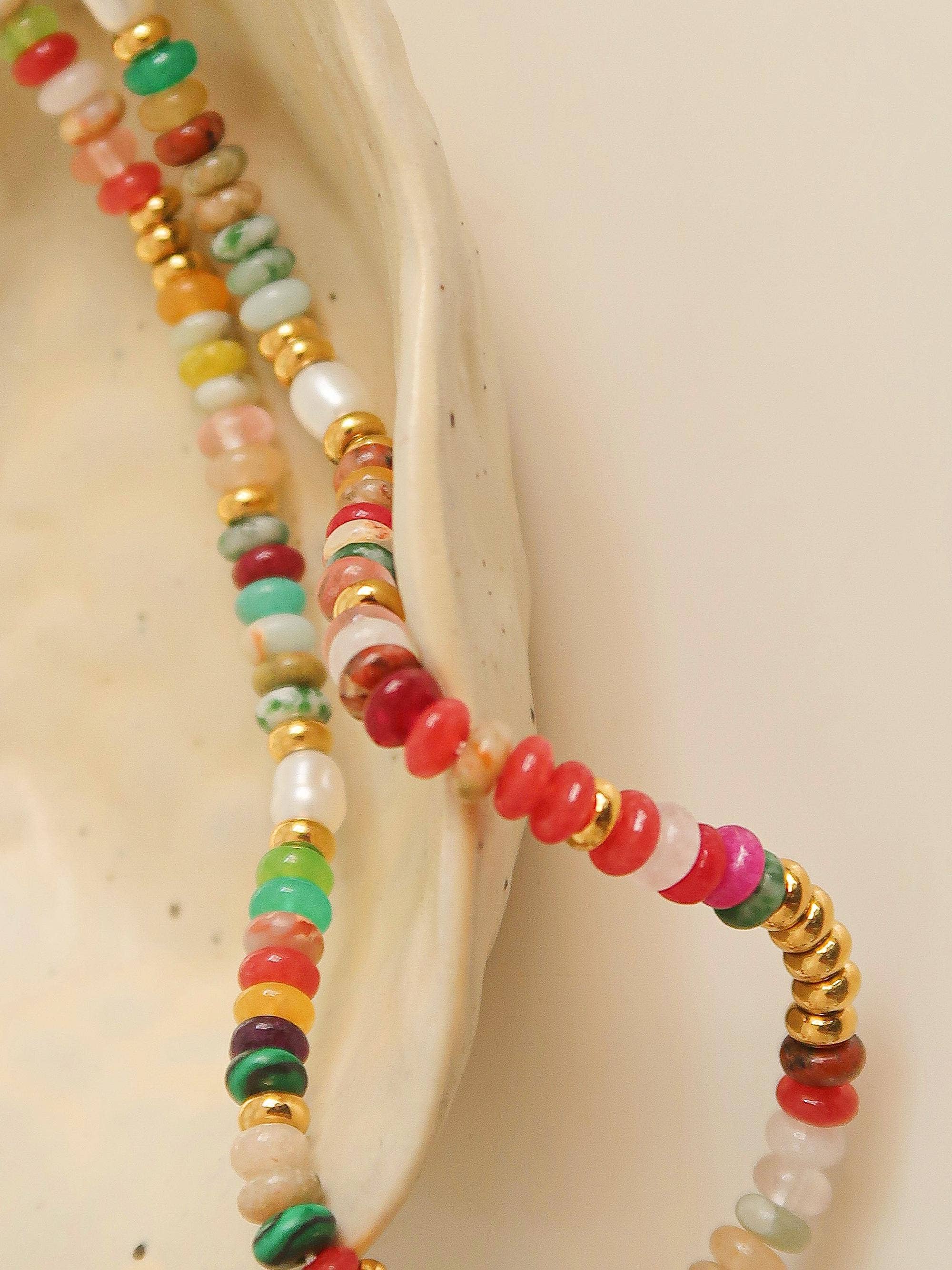 Flanerie Sunny Non-Tarnish Boho Color Beaded Necklace