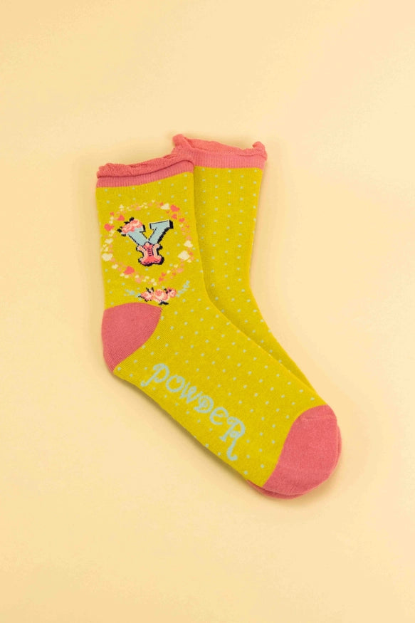 Powder Monogram Socks