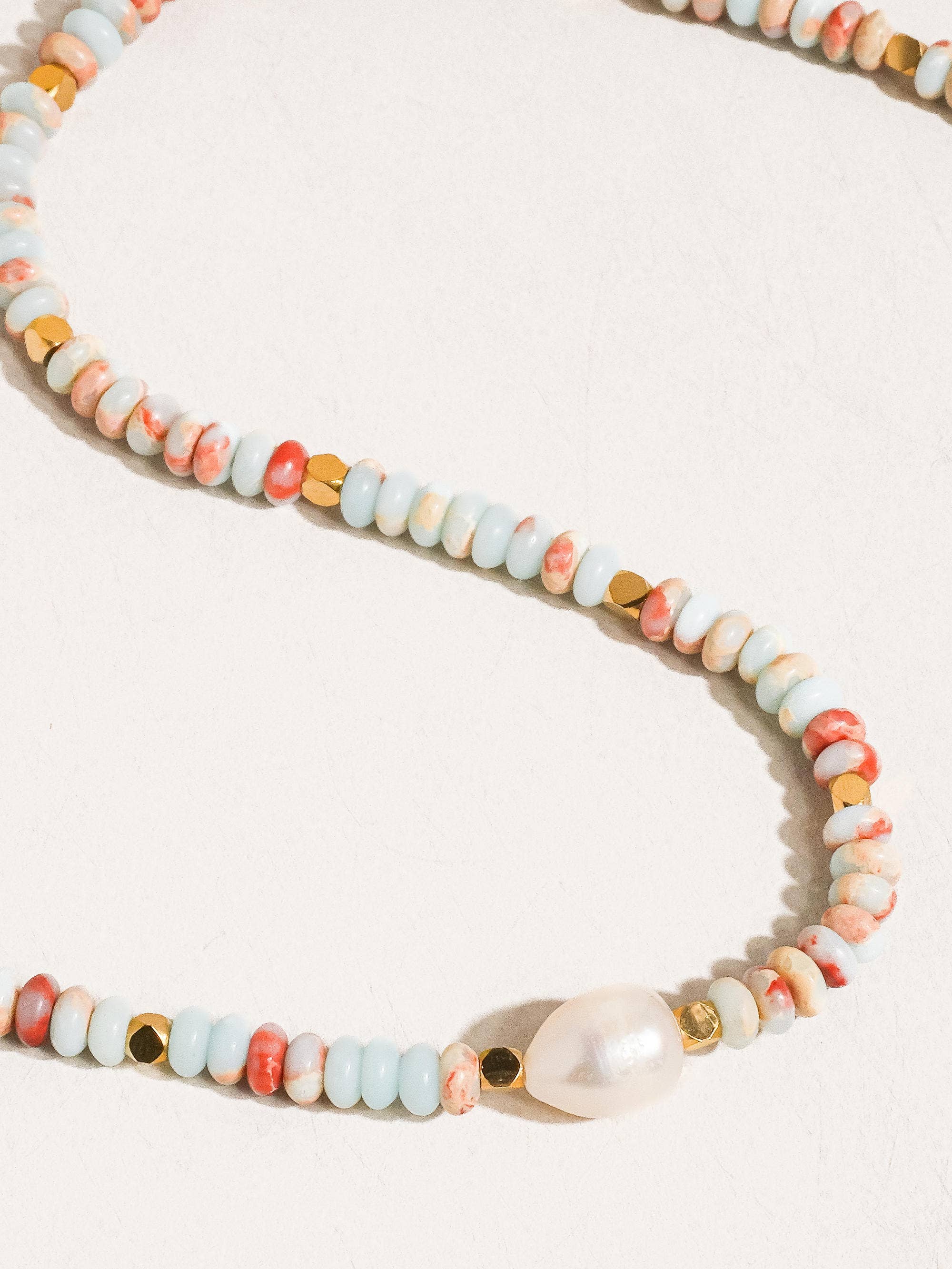 Flanerie Swank Boho Beaded Pearl Necklace