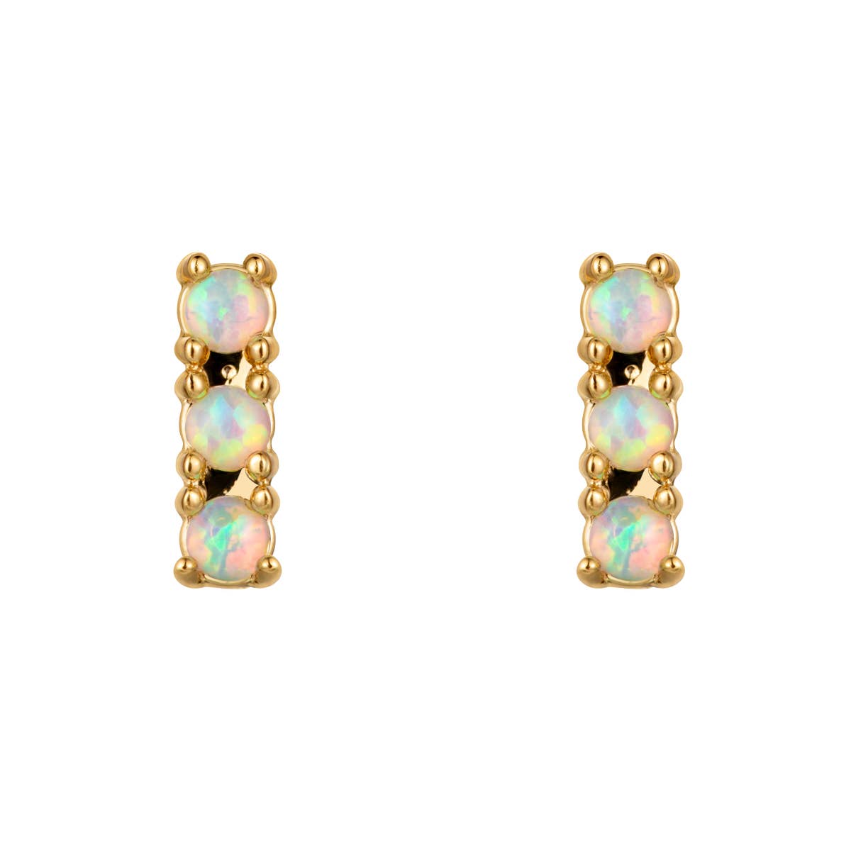Heilo Jewelry Blue Opal Triple Bar Earrings