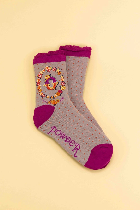 Powder Monogram Socks