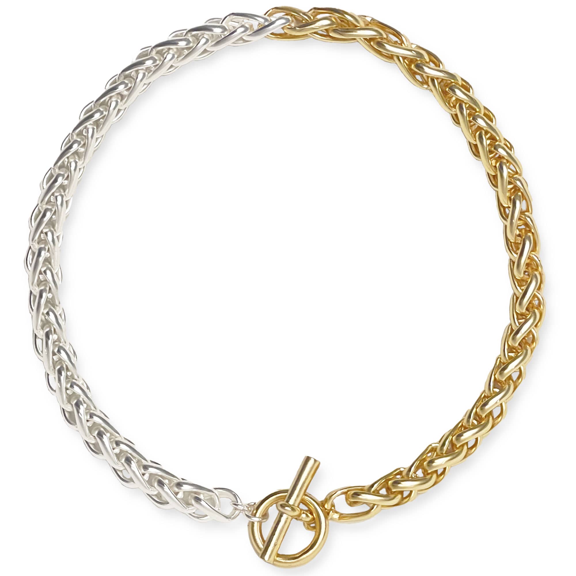 Karine Sultan Mixed Metal Braided Link Chain Necklace N60088.01