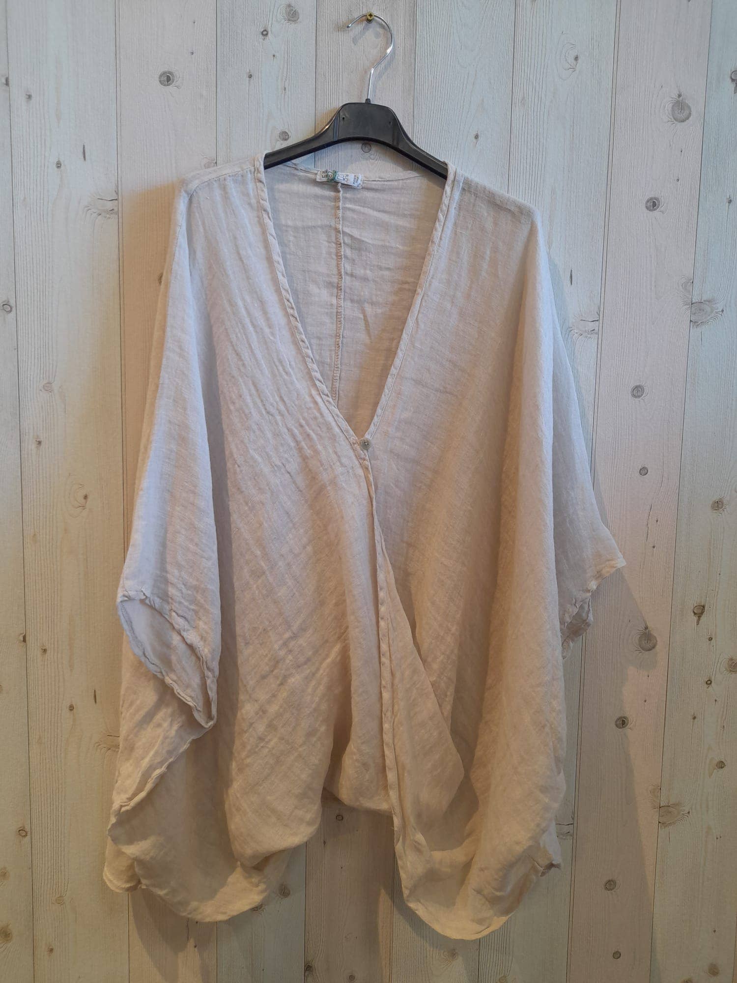 European Linen Oversized Button up Blouse 86068