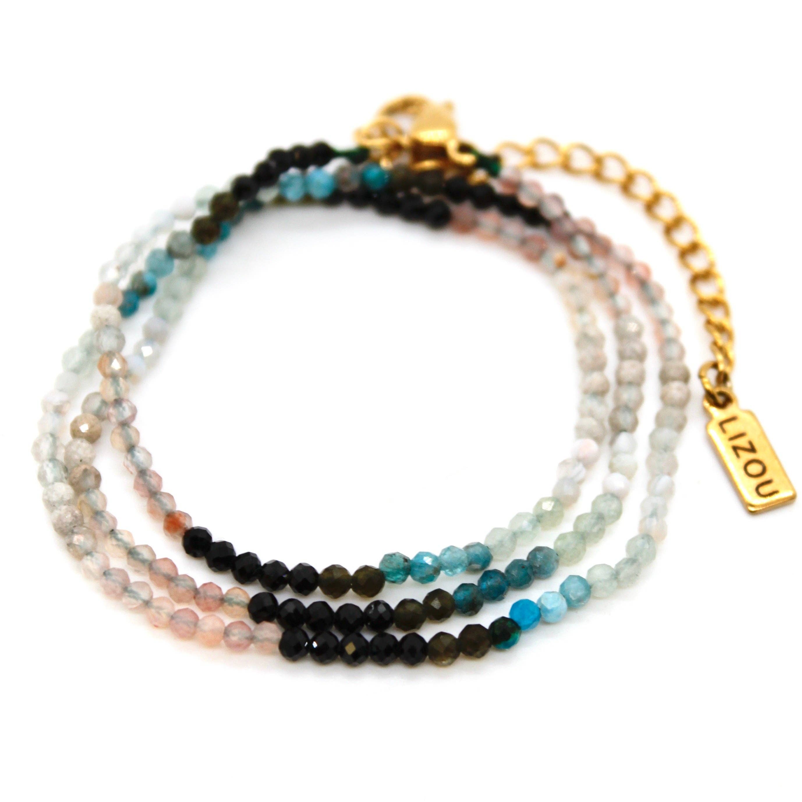 Lizou Short Gradient Multi Stone Necklace #12
