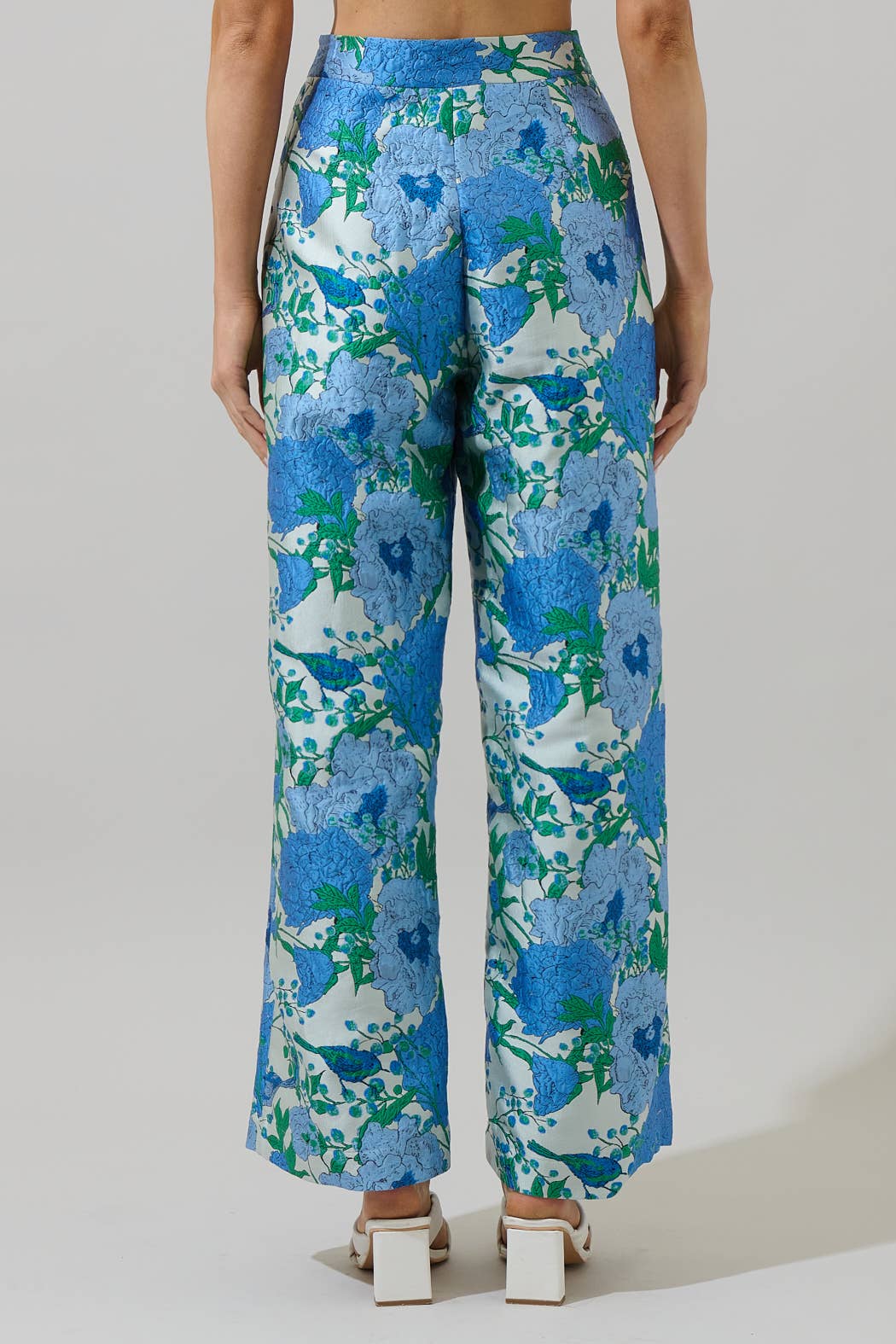 Sugarlips Willa Floral Bern Jacquard Wide Leg Pants