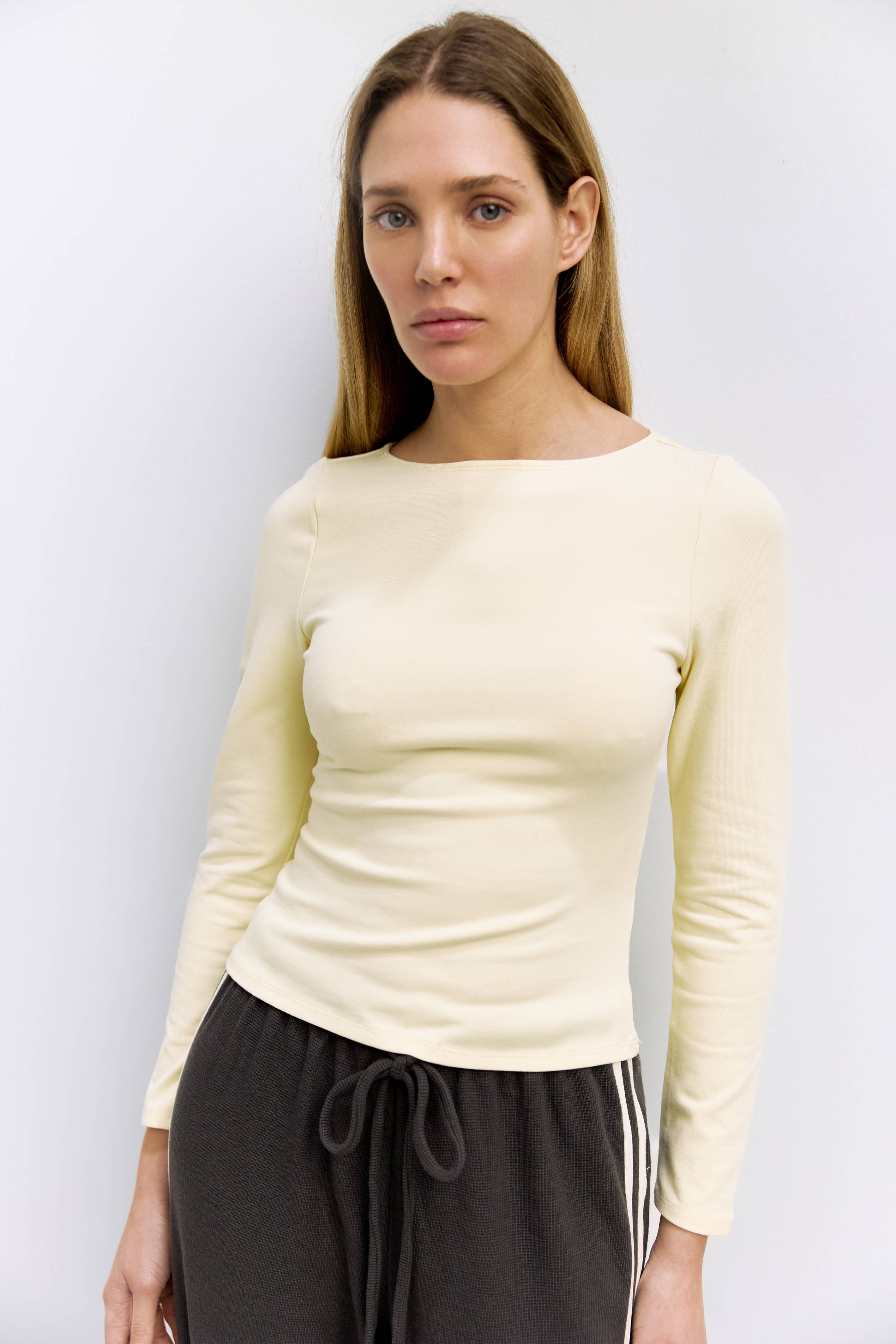 All Row The Martina Wide Neck Long Sleeve Top
