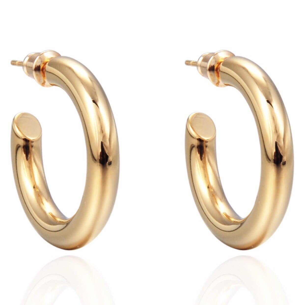 Sahira Anya 18K Gold Plated Hypoallergenic Hoop Earrings