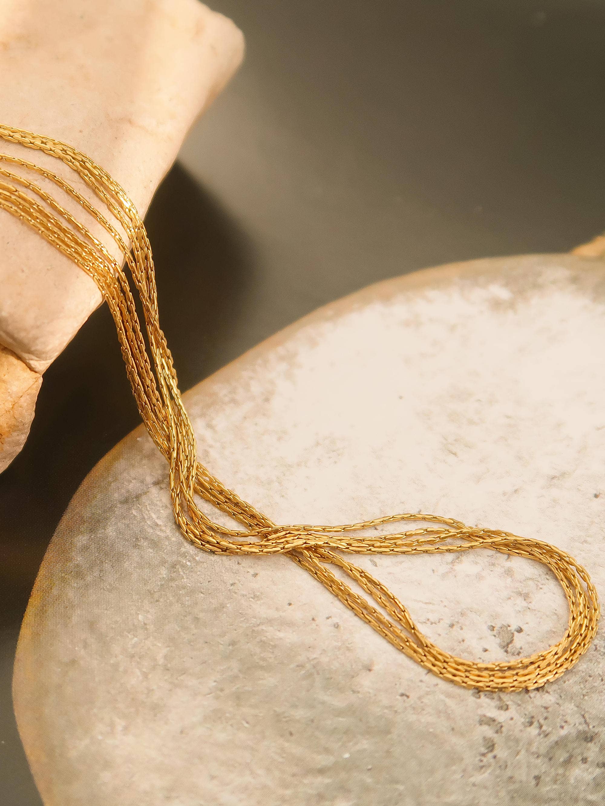 Flânerie Palisse 18K Gold Non-Tarnish Layered Dainty Chain Necklace