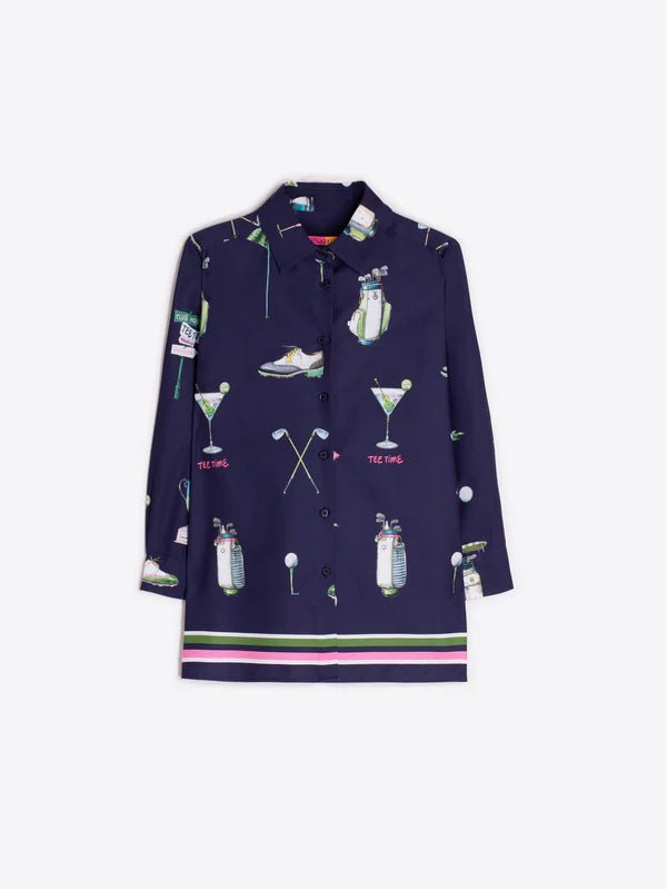Vilagallo Navy Golf Print Shirt 33393