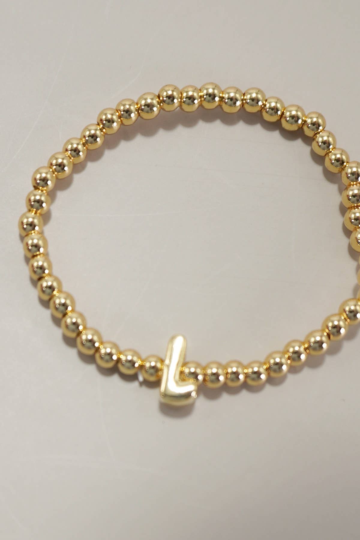 Josslyn Initial Monogram Bubble Stretch Bead Bracelet