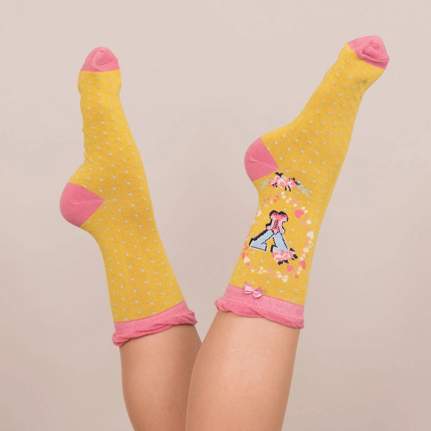 Powder Monogram Socks