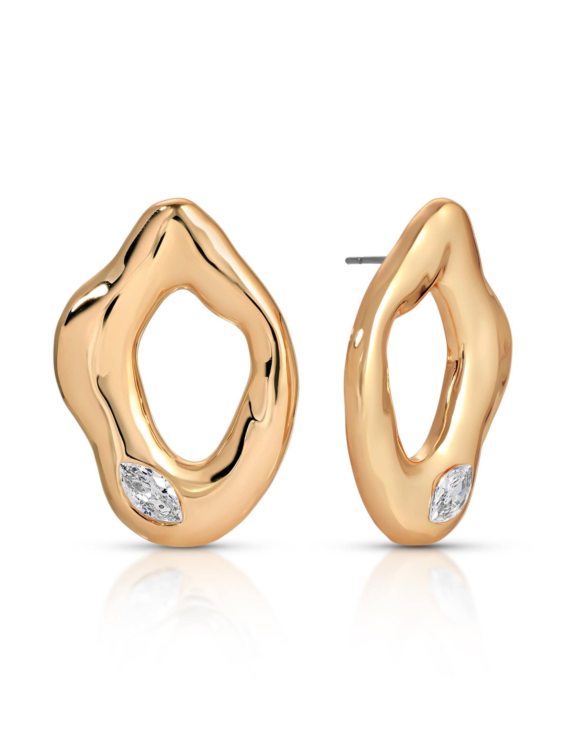 Ettika Melting Metal Crystal Earrings