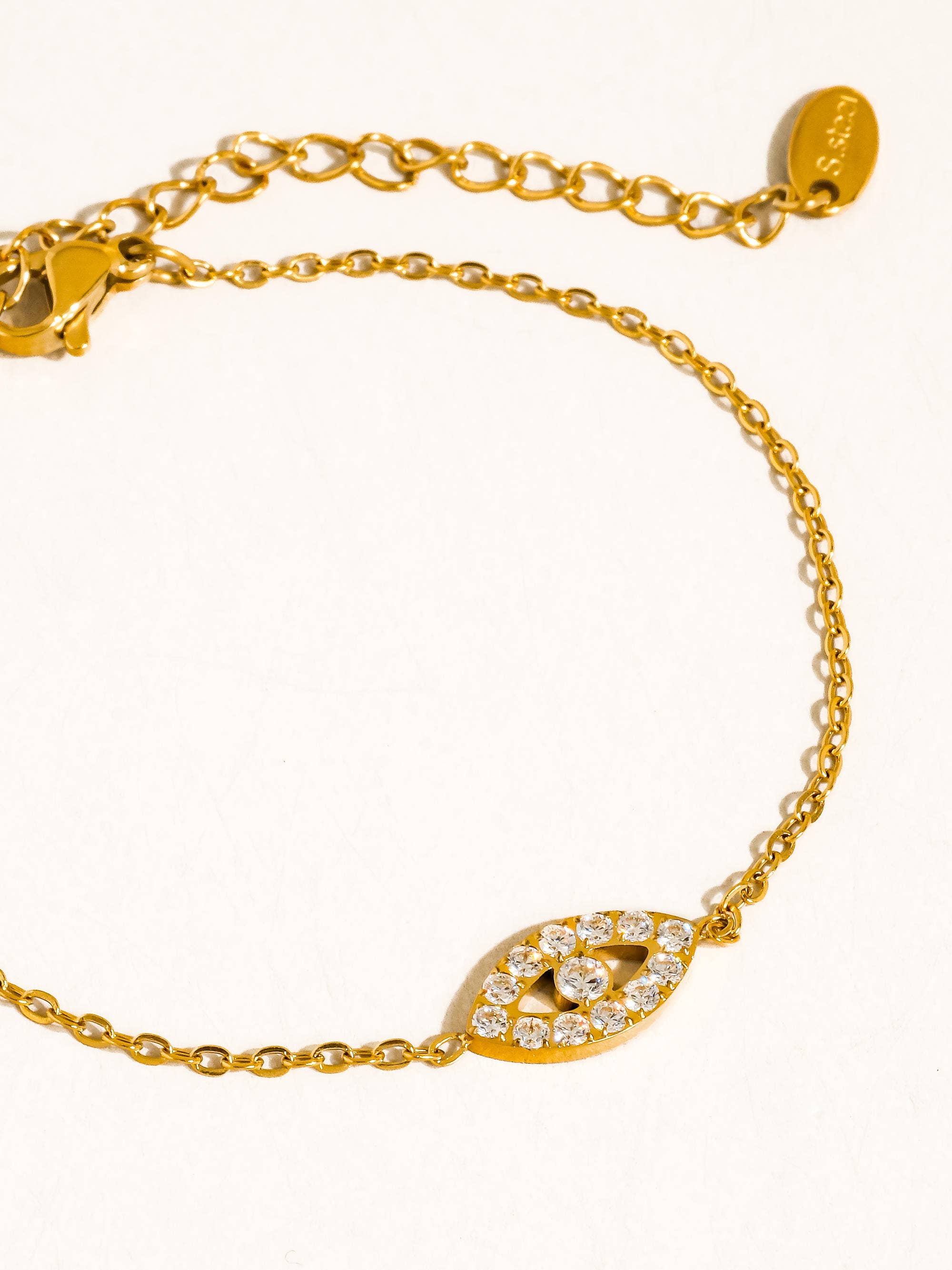 Flânerie Verano 18K Gold Non-Tarnish CZ Evil Eye Bracelet