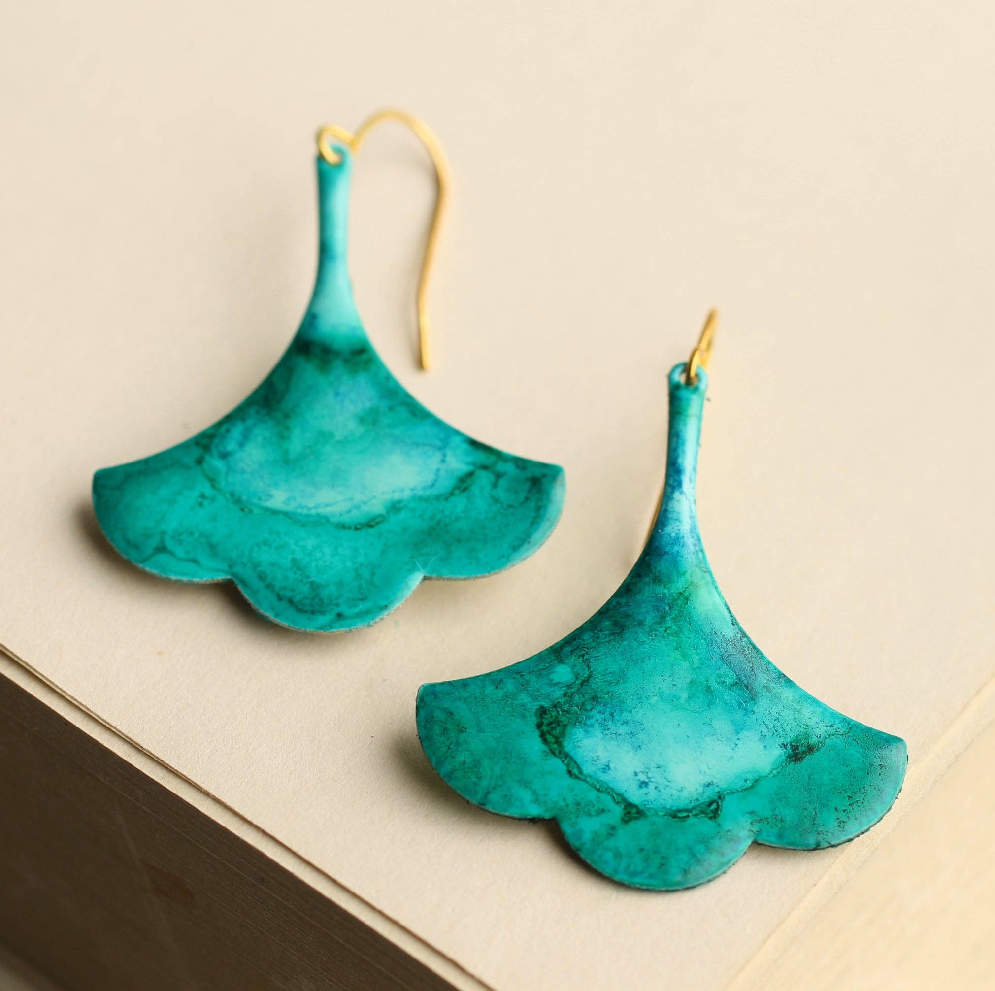 Silk Purse, Sow’s Ear Verdigris Turquoise Drop Earrings