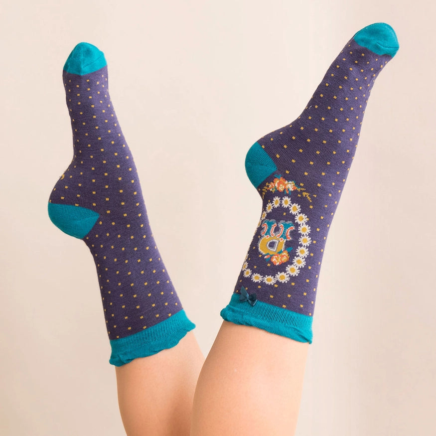 Powder Monogram Socks