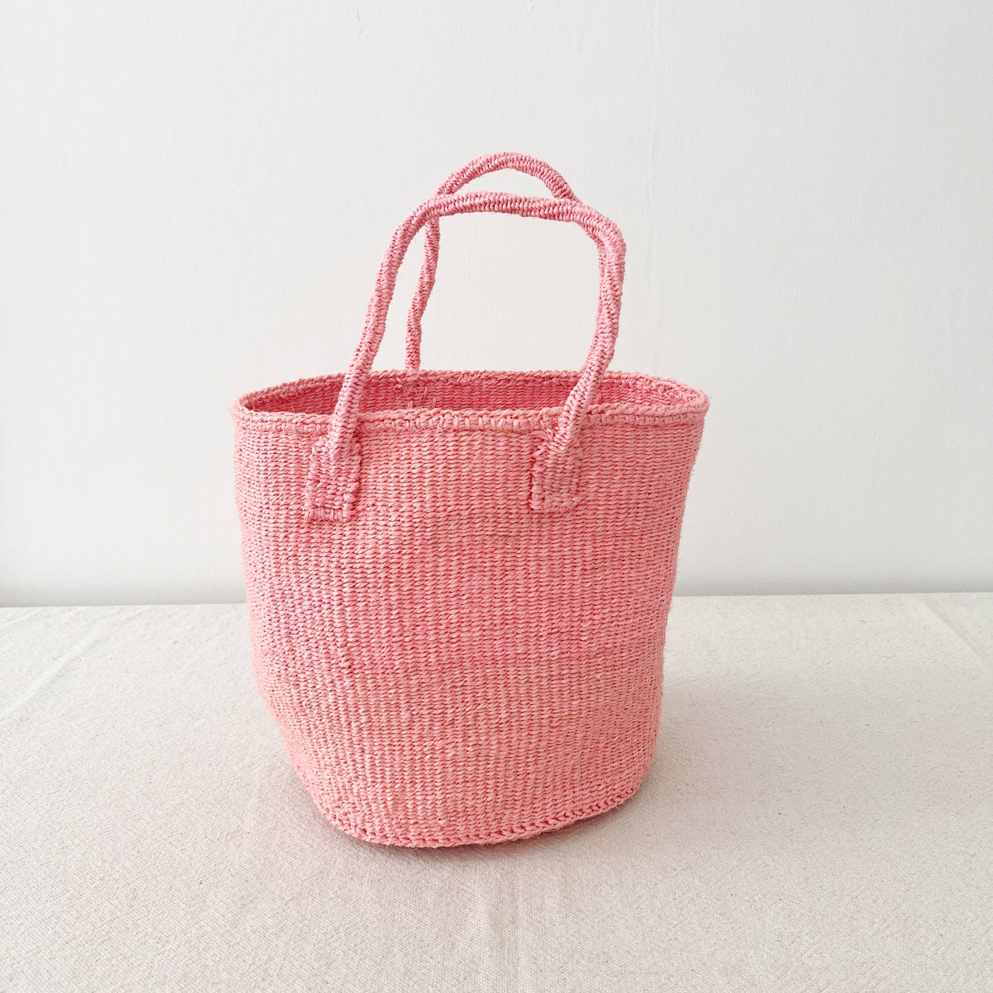 Amsha Medium Sisal Tote: Pink Lemonade
