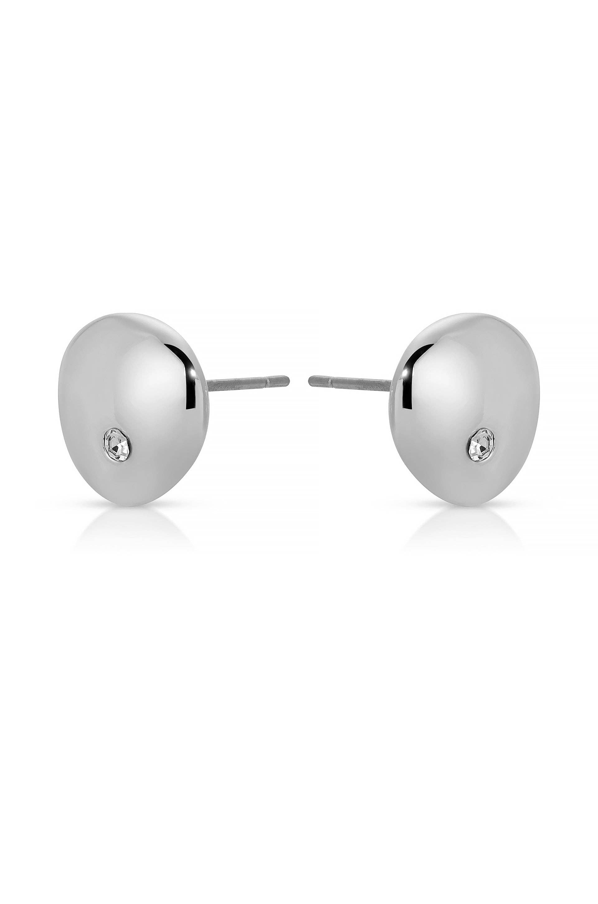 Ettika Polished Pebble Crystal Stud Earrings