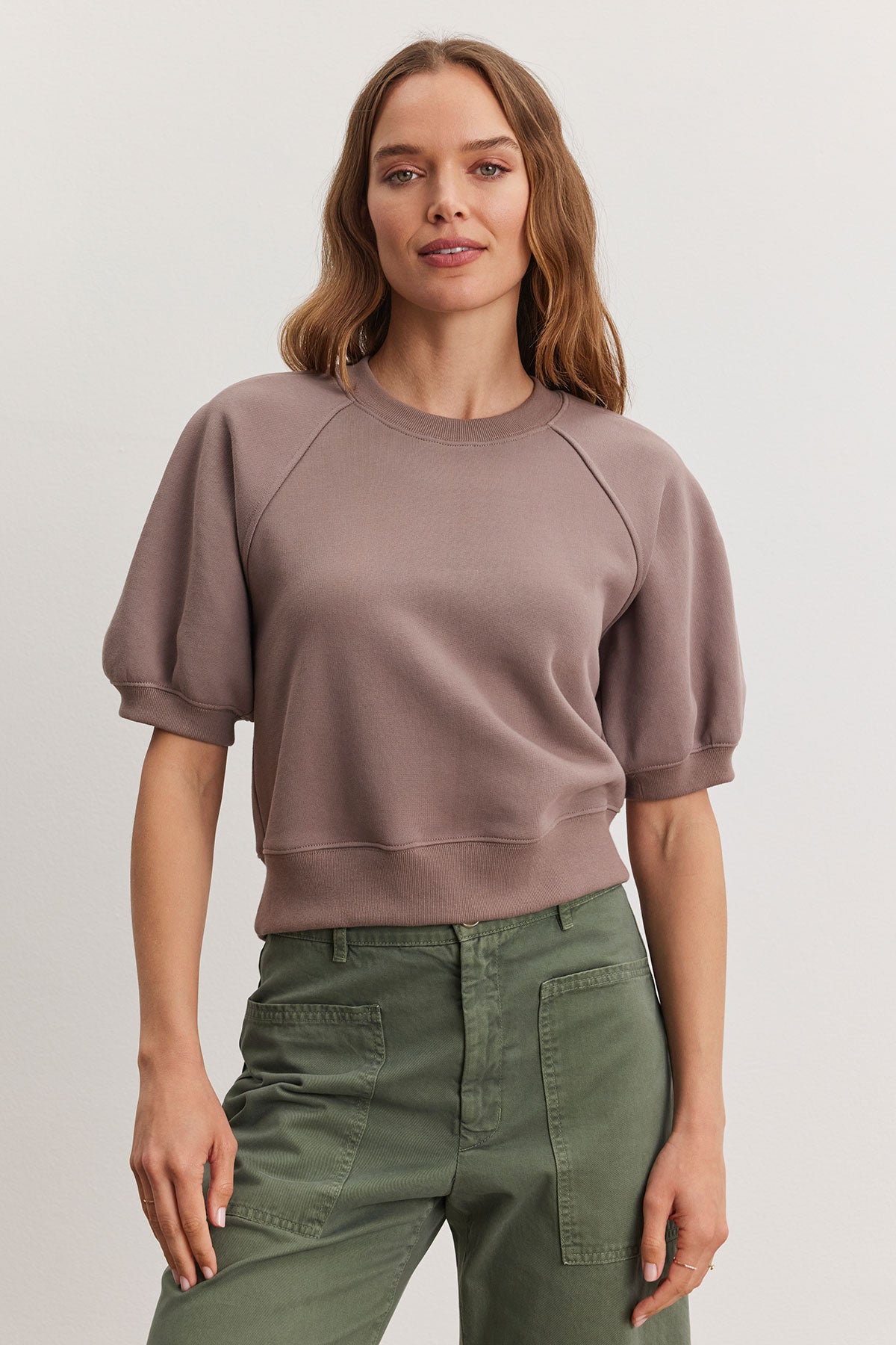 Velvet Bernadette Crop Puff Sweatshirt