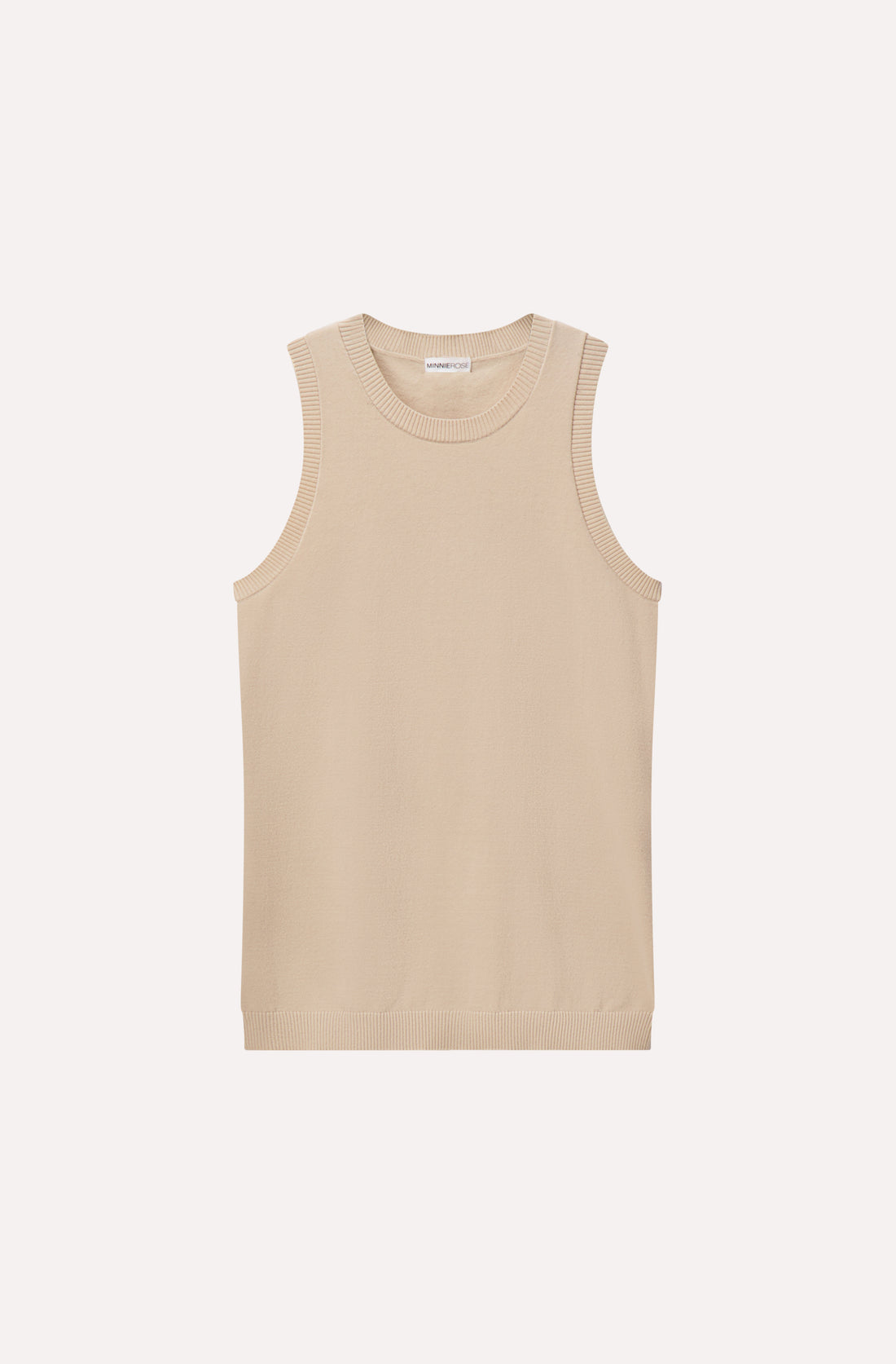 Minnie Rose Viscose Crew Tank - Brown Sugar