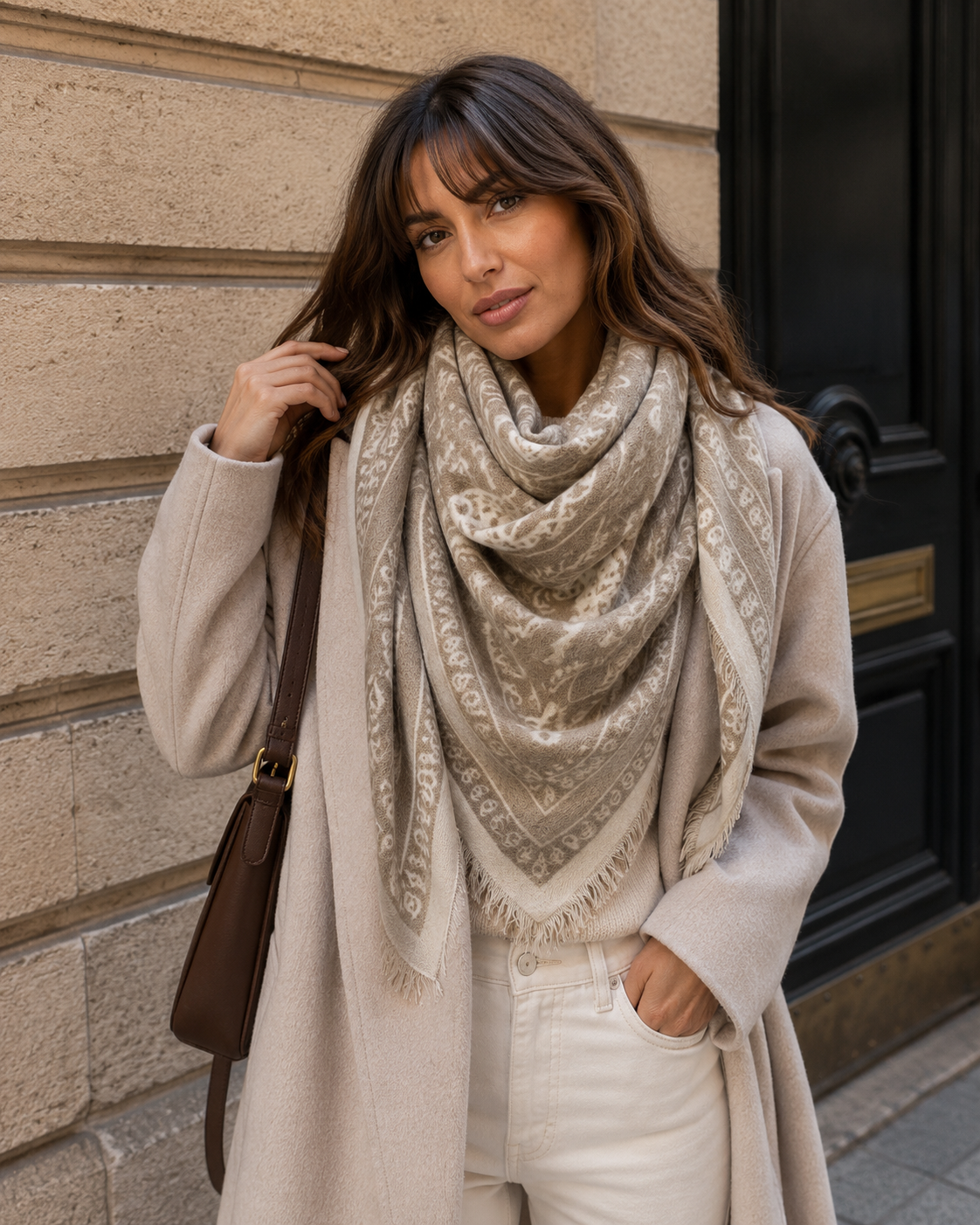 Catherine's Cotton Large Triangle Scarf TR-2