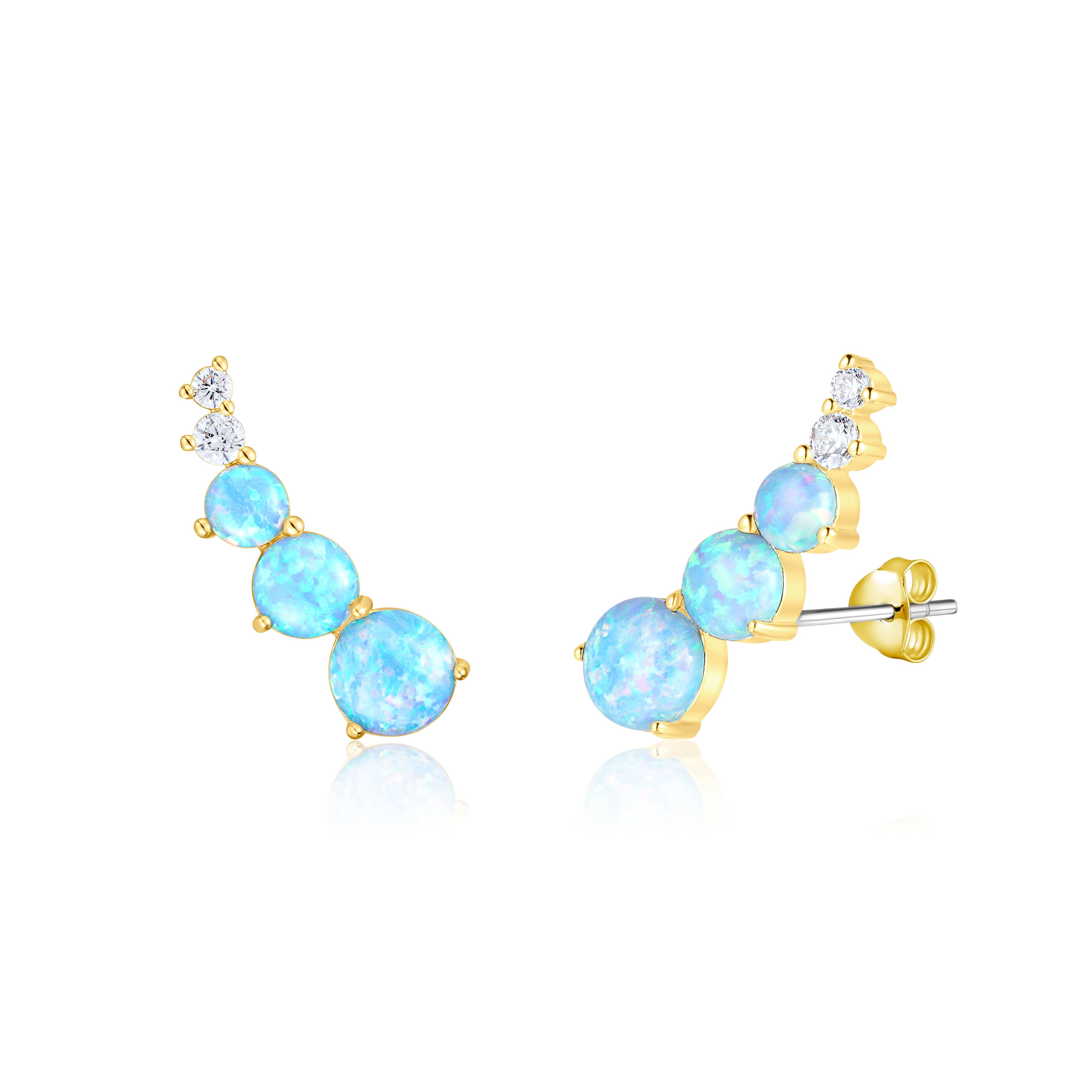 Heilo Jewelry Helena Opal Ear Climbers