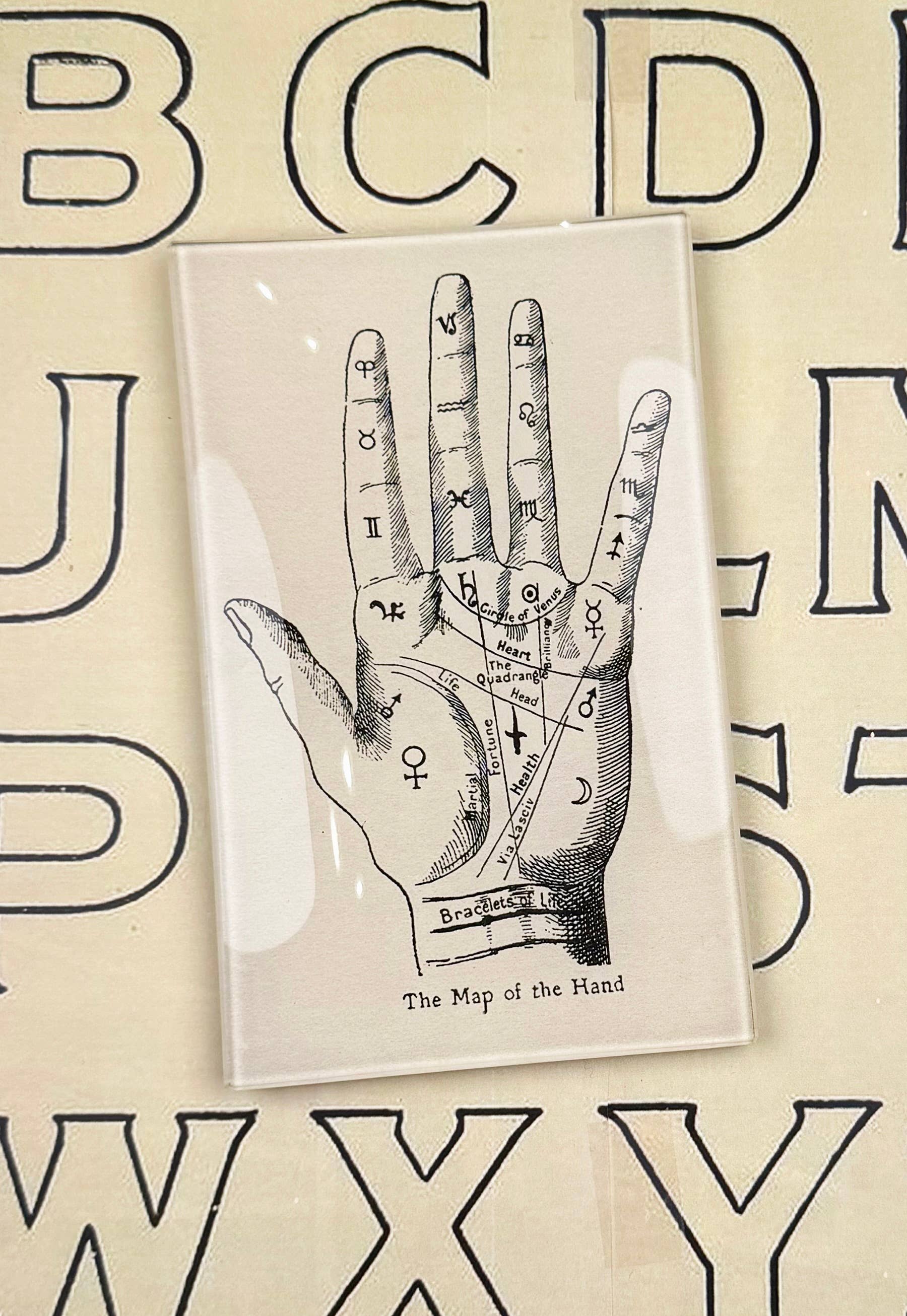 Ben's Garden The Map of the Hand Vintage Print Decoupage Tray