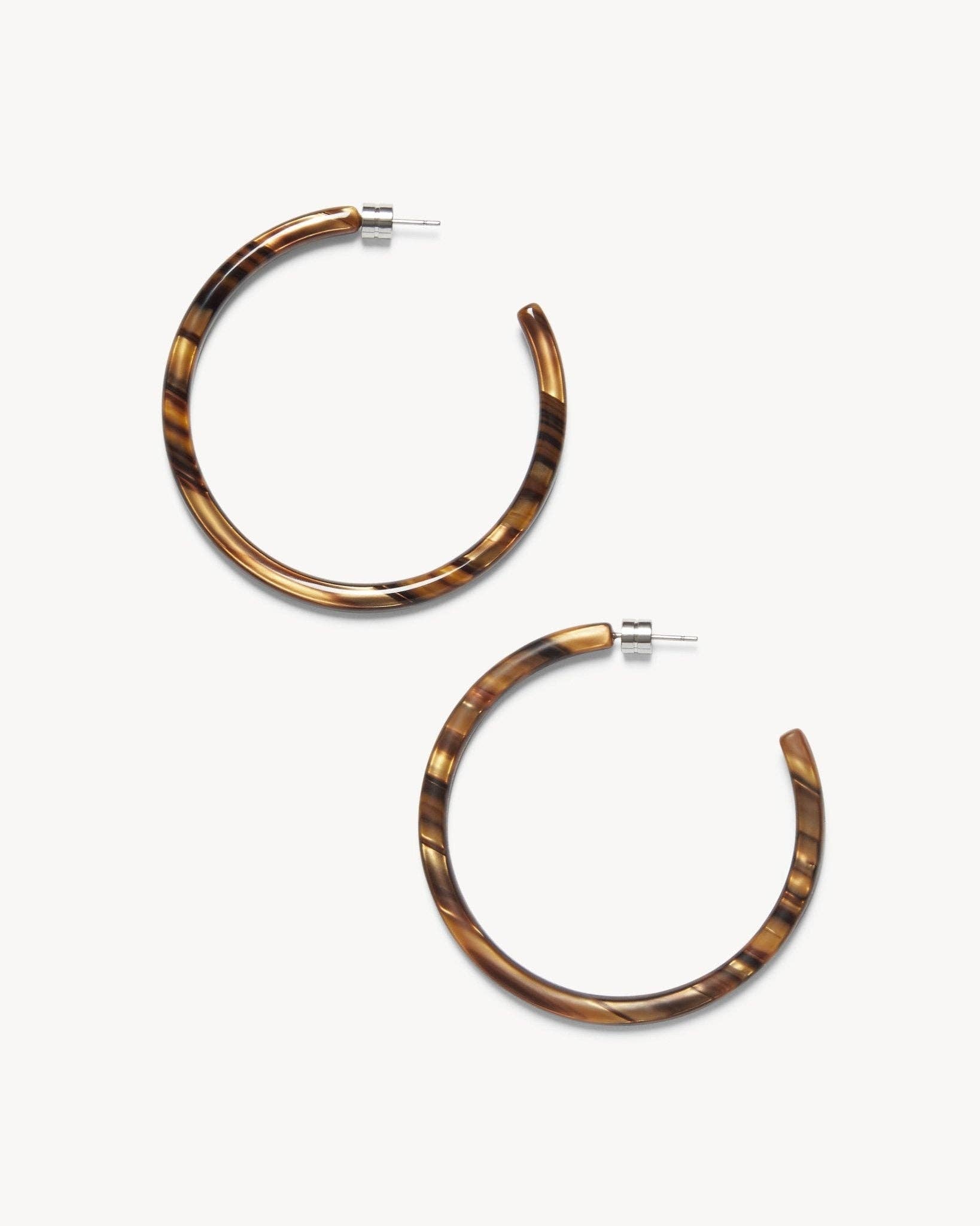 MACHETE Large Hoops in Tiger’s Eye 019310