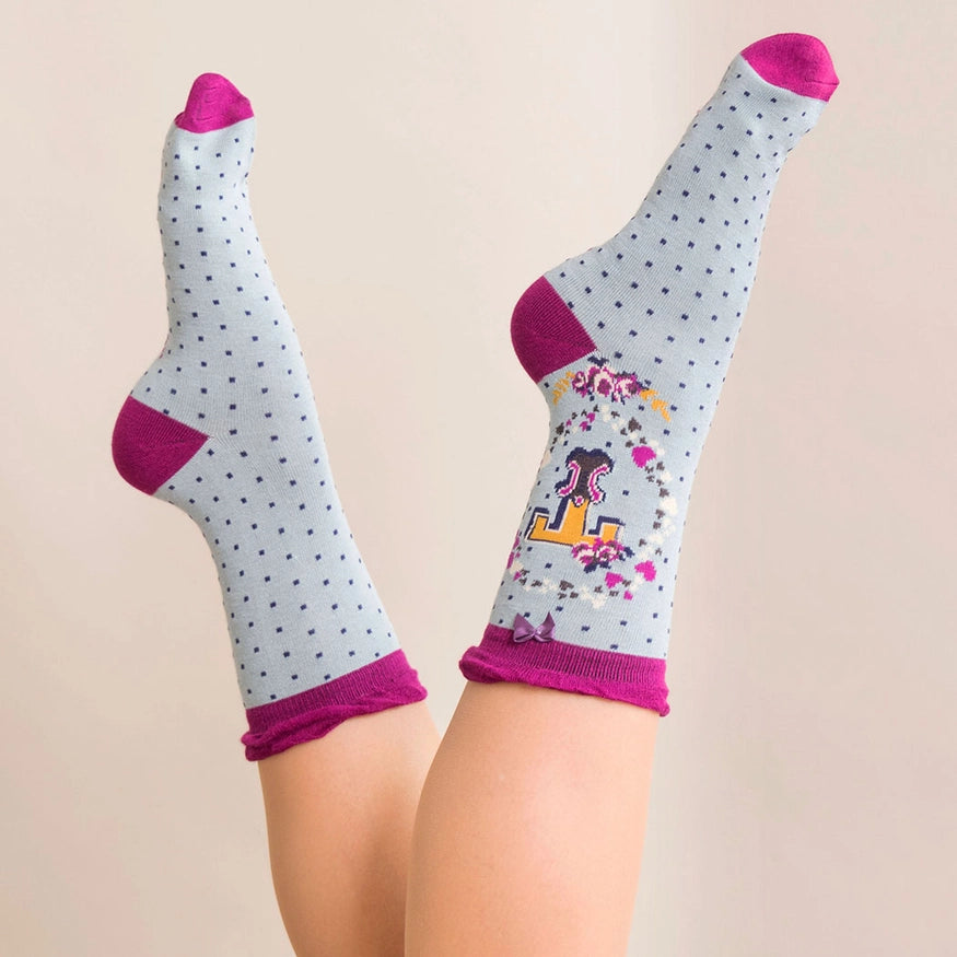 Powder Monogram Socks