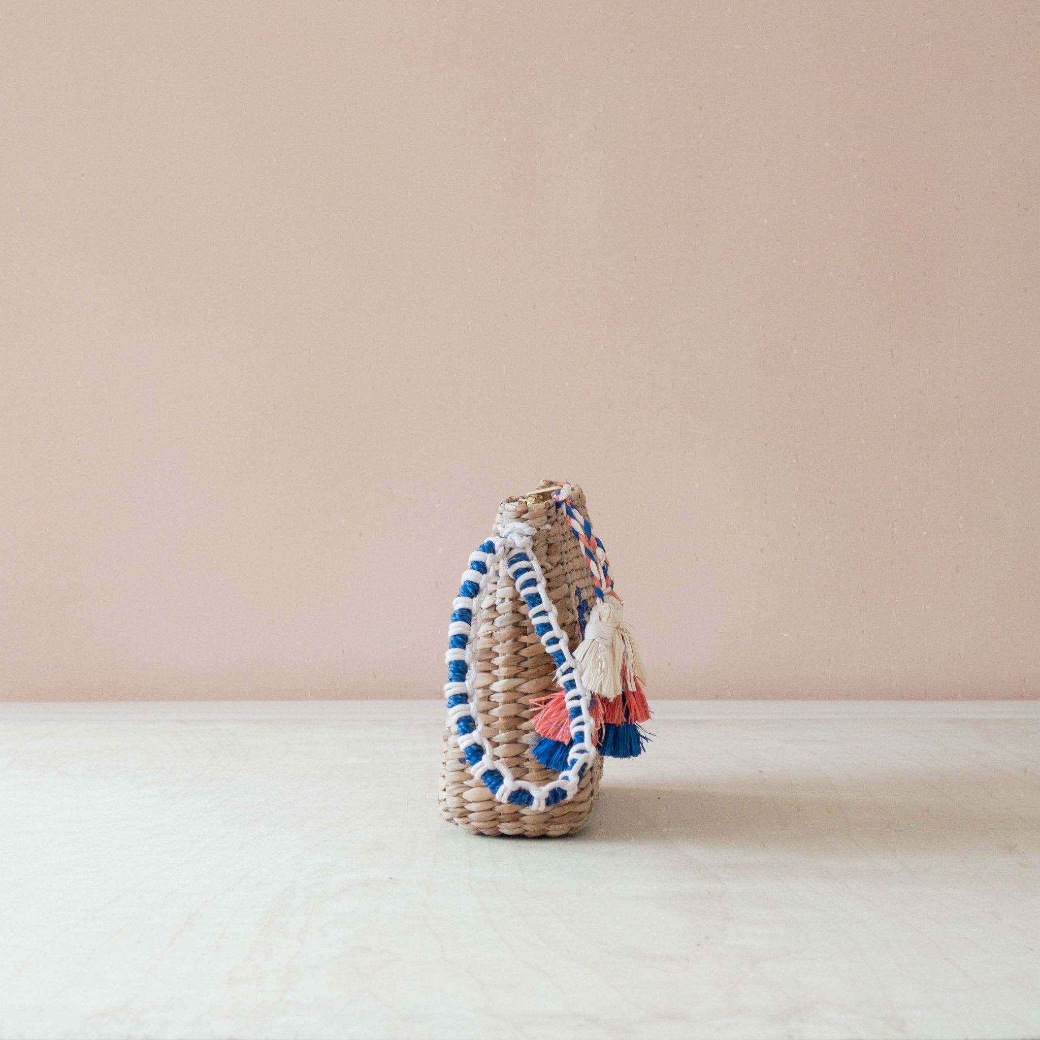 Mini Woven Pouch with Wristlet and Embroidered Sardine Can – Handwoven Pouch | LIKHÂ