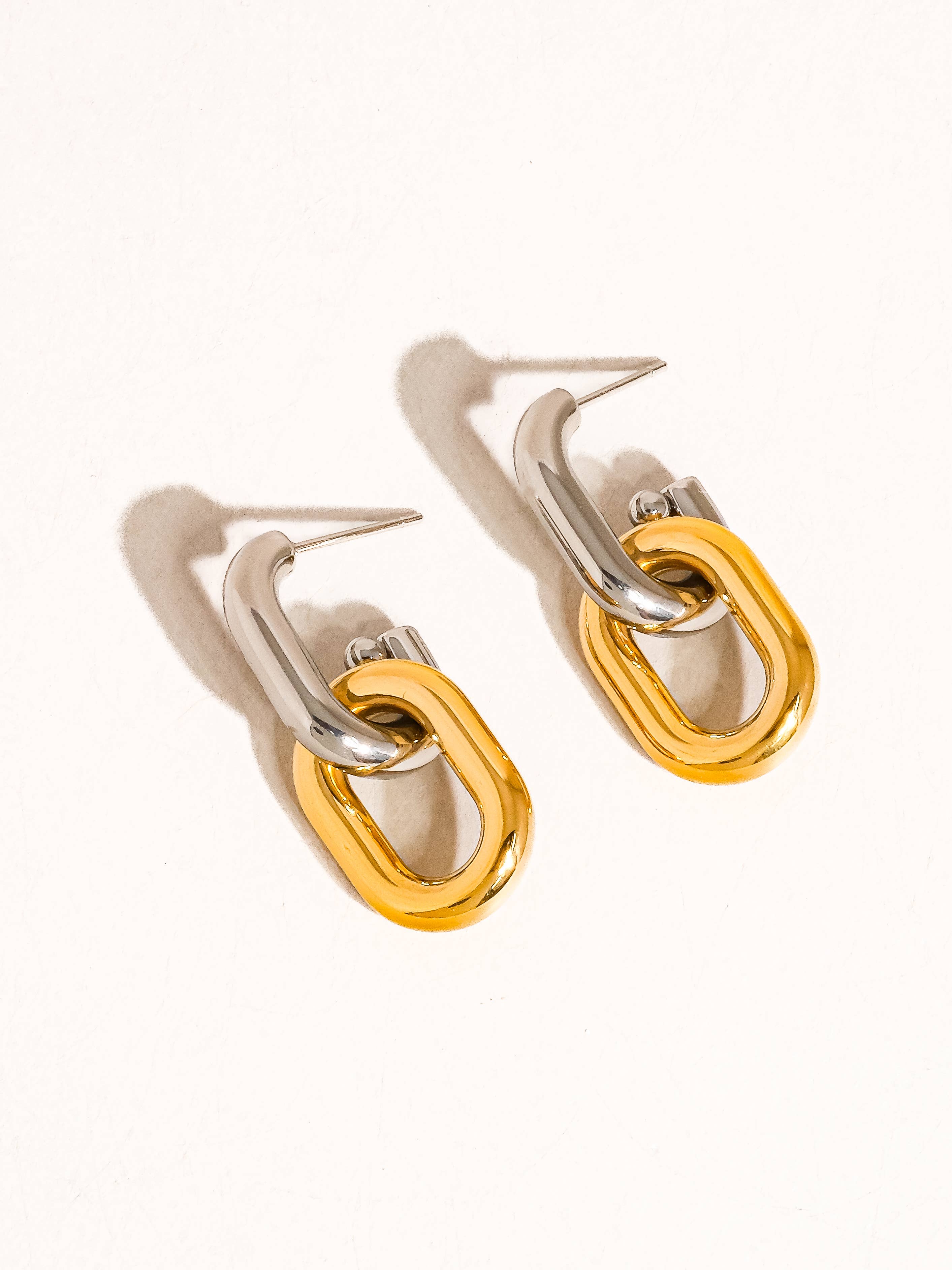 Flanerie Jaxon 18K Non-Tarnish Double Chain Earring