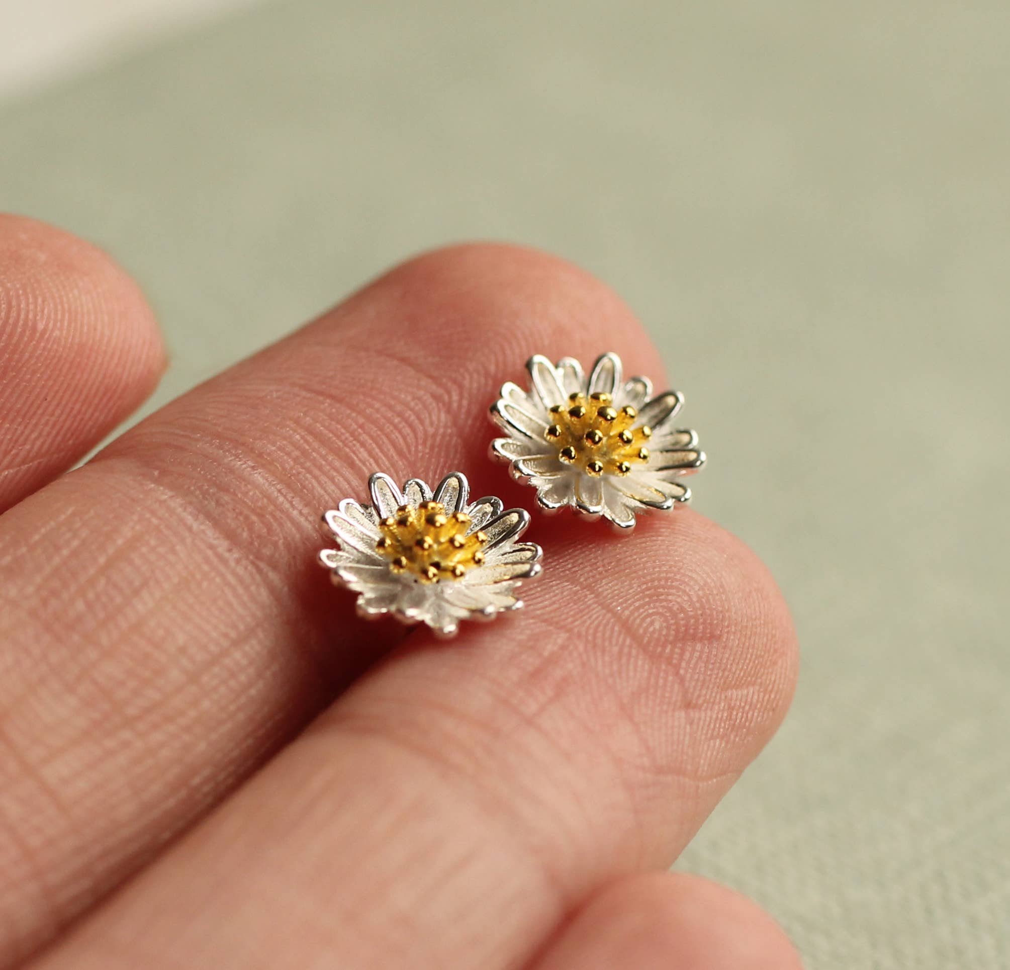 Silk Purse, Sow’s Ear Daisy Sterling Silver Stud Earrings