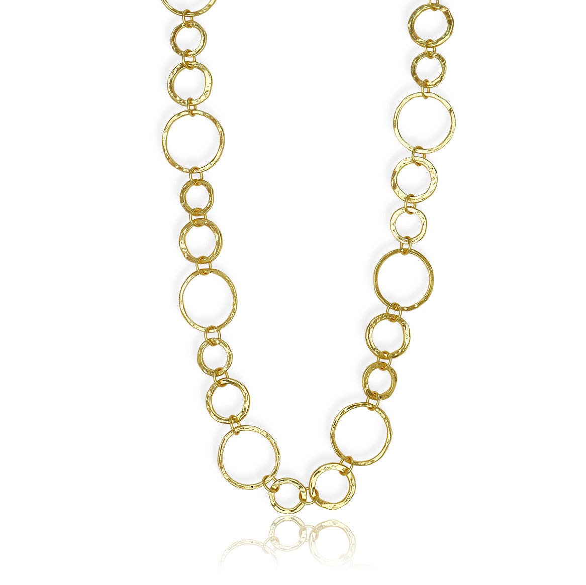 Karine Sultan Hammered Circle Long Necklace N75011.10
