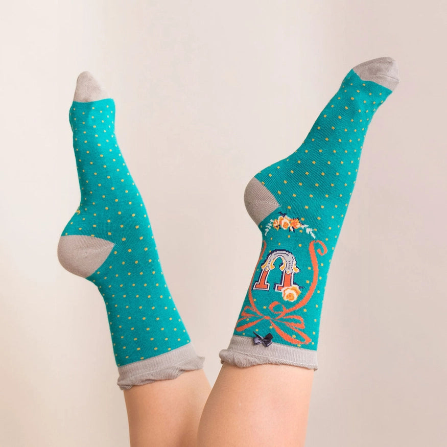 Powder Monogram Socks