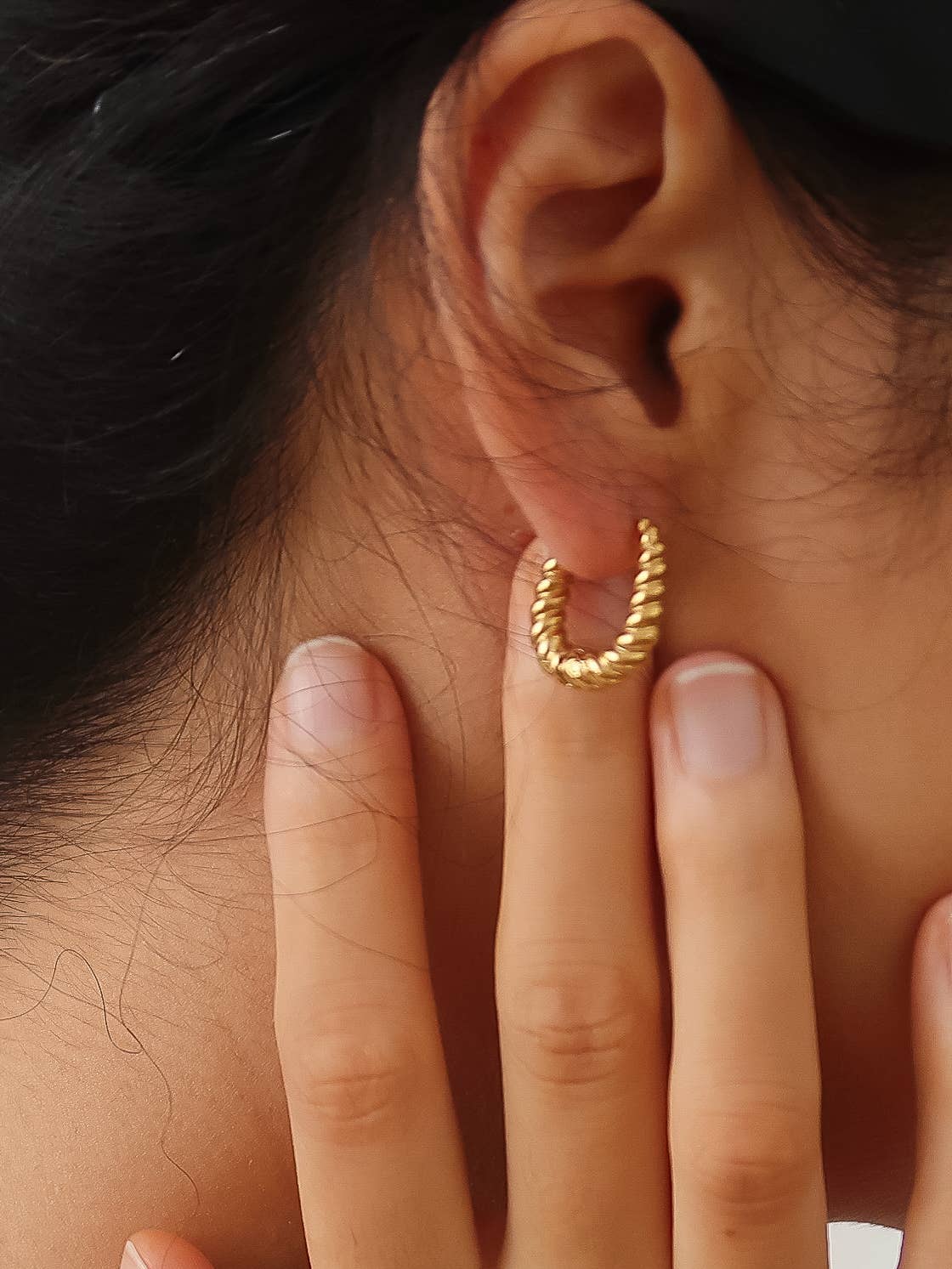 Flânerie Cere 18K Gold Twisted Hoop Earrings
