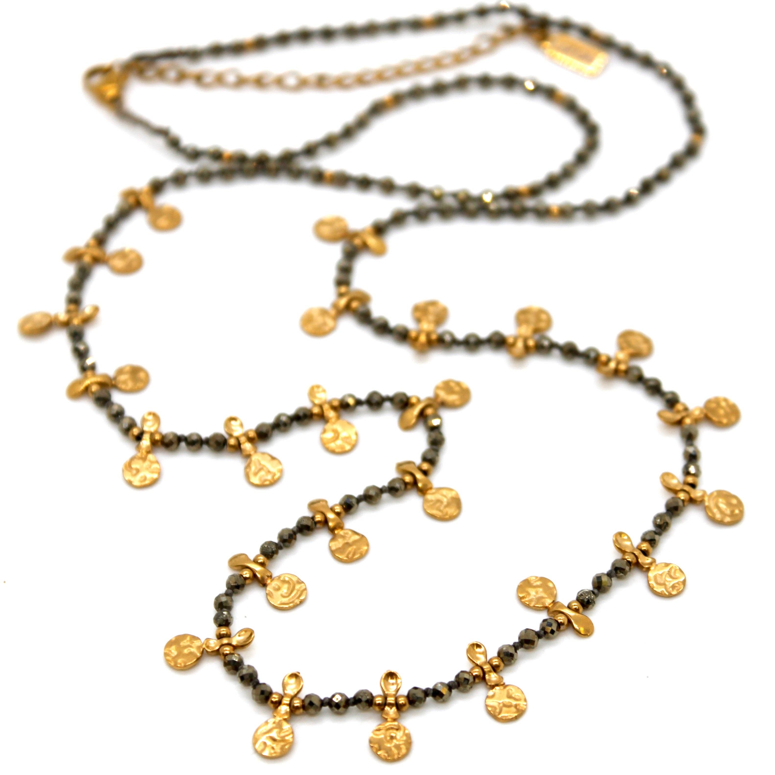 Lizou Pyrite and Mini Gold Specks Necklace #14