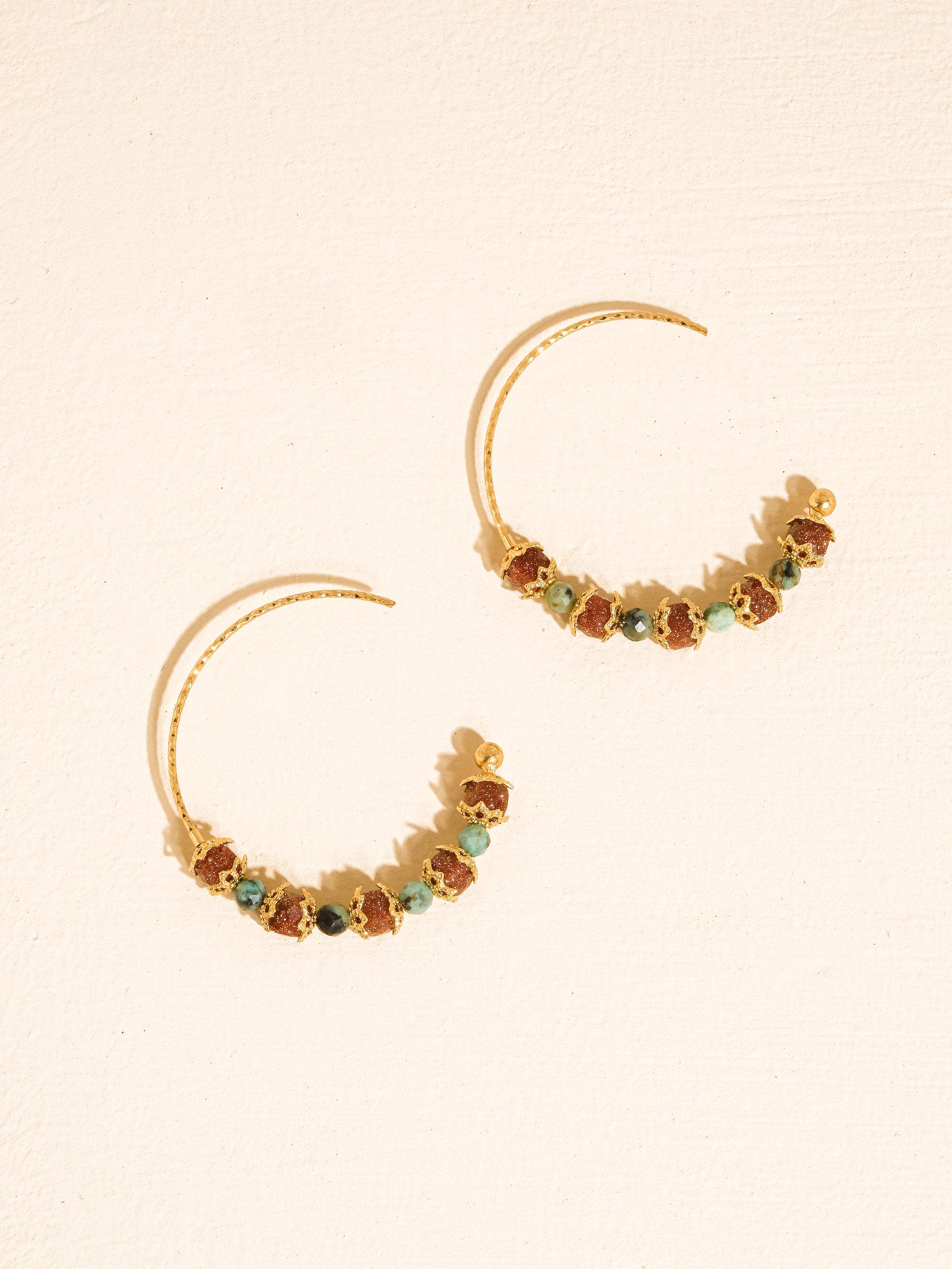 Flânerie Truett 18K Gold Natural Stone Beaded Earrings