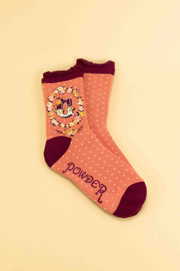 Powder Monogram Socks