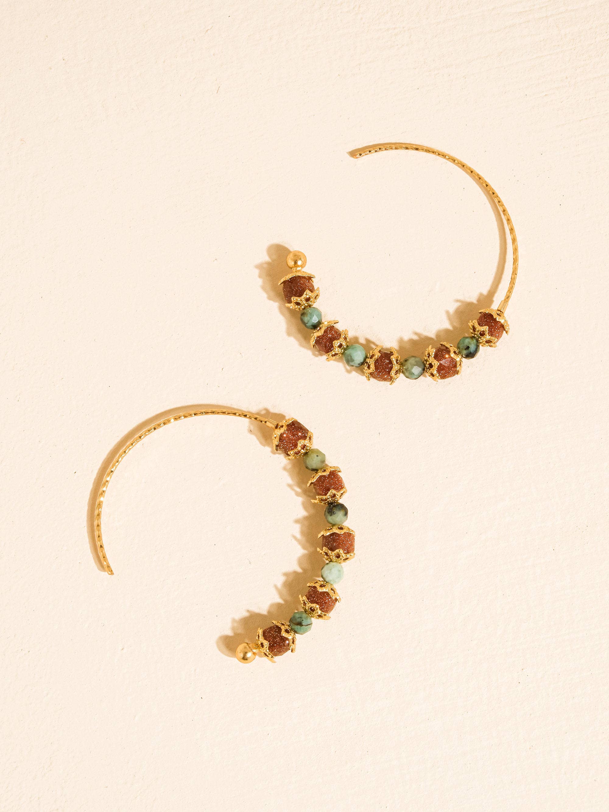 Flânerie Truett 18K Gold Natural Stone Beaded Earrings