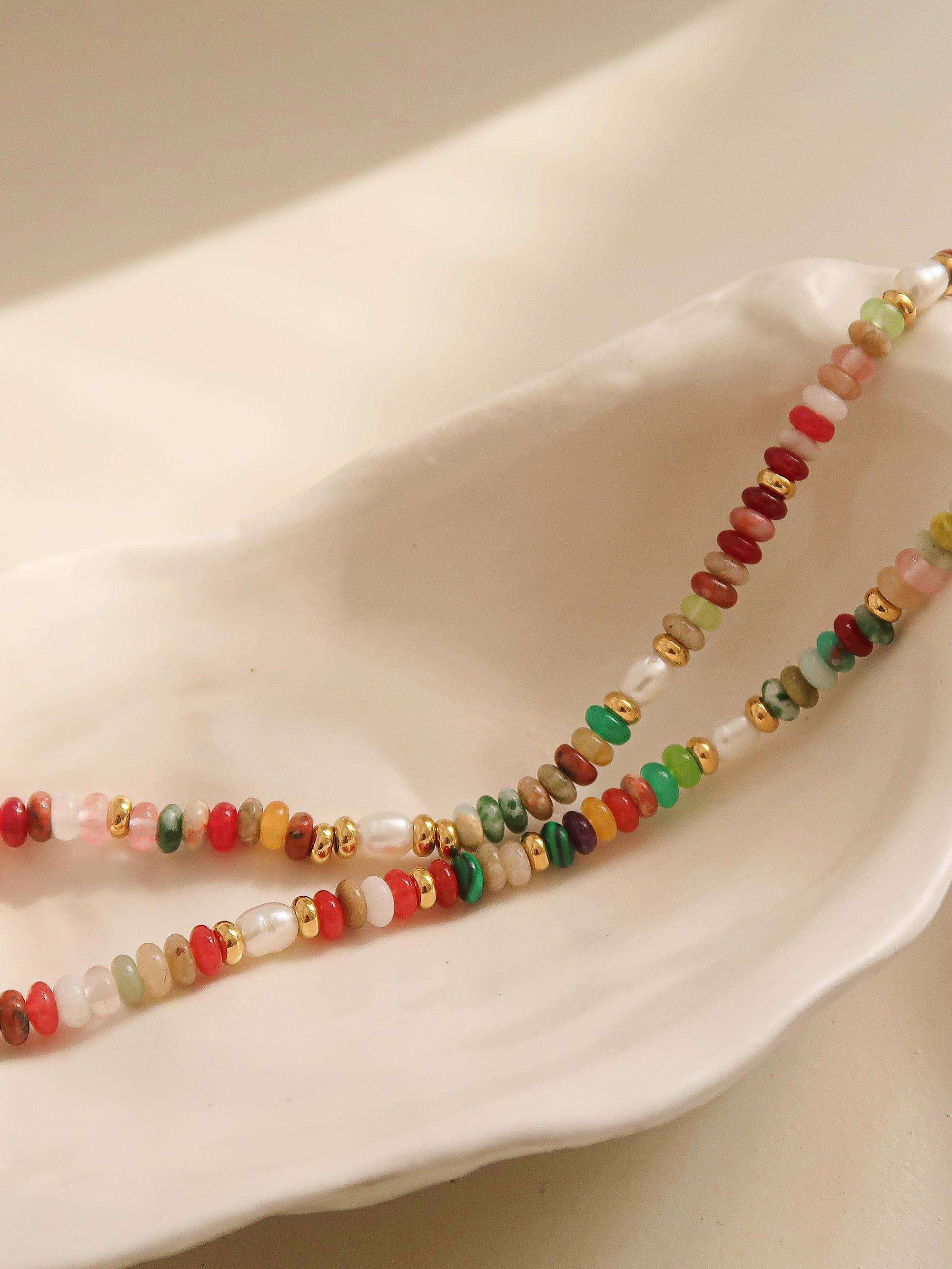 Flanerie Sunny Non-Tarnish Boho Color Beaded Necklace