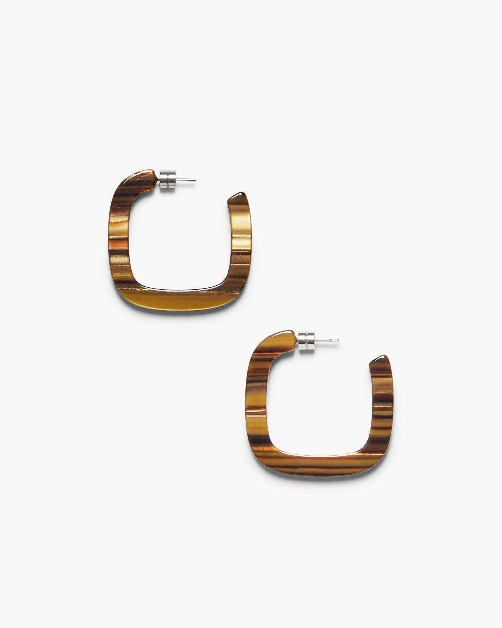 MACHETE Midi Square Hoops in Tiger's Eye 026310