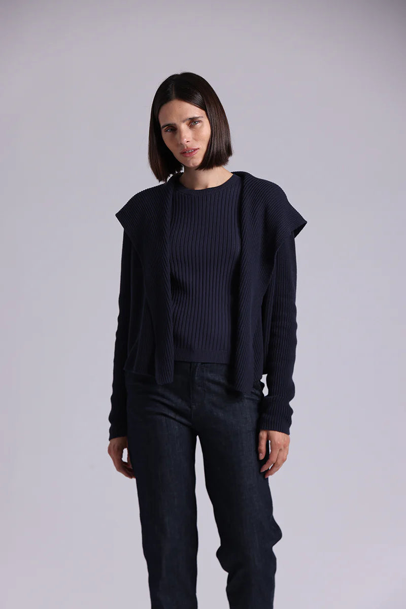 Minnie Rose Cotton Shaker Hooded Flyaway Cardigan 9264