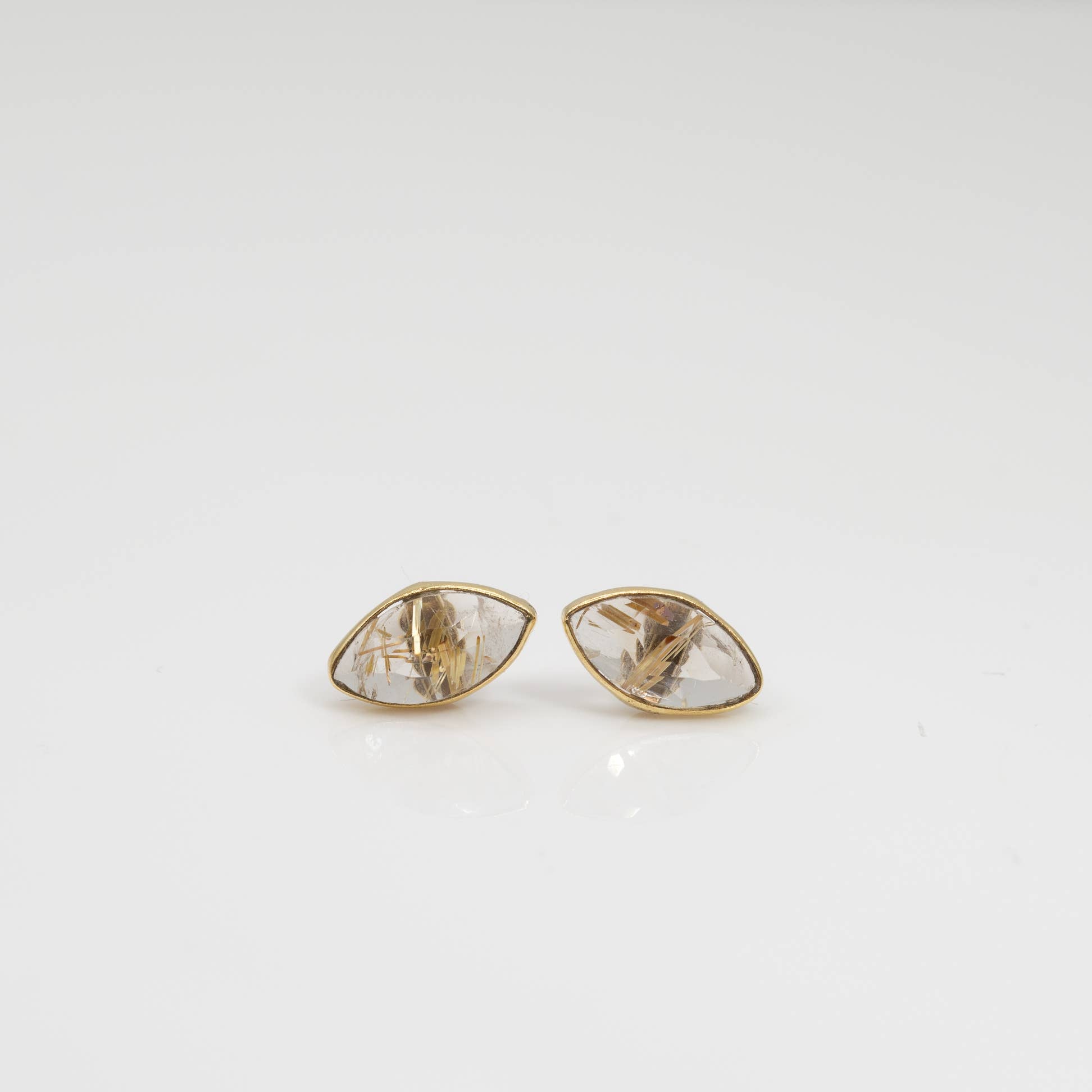 Leslie Francesca Rutile Rose Cut Studs
