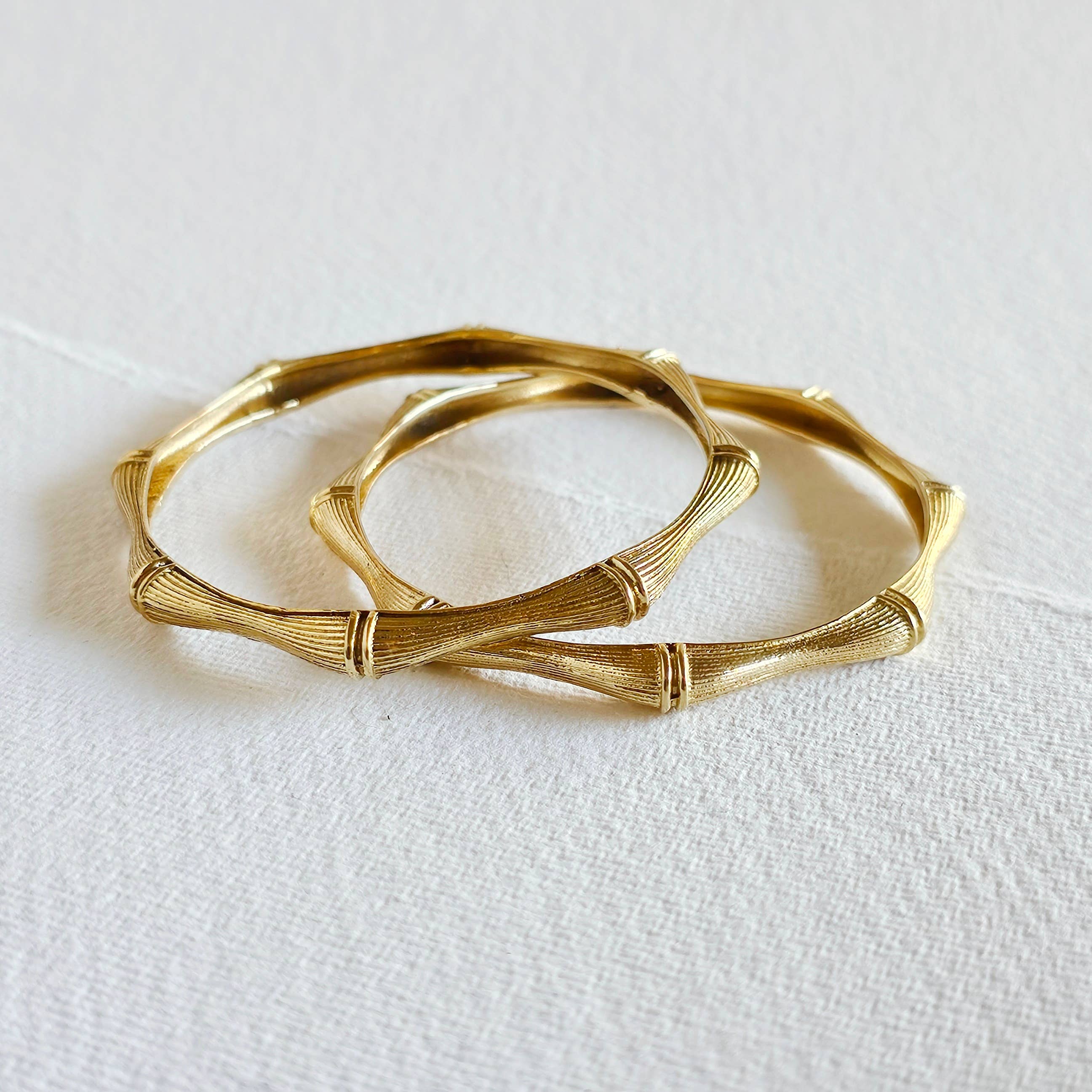 Bisjoux Brass Bamboo Bangle Bracelet