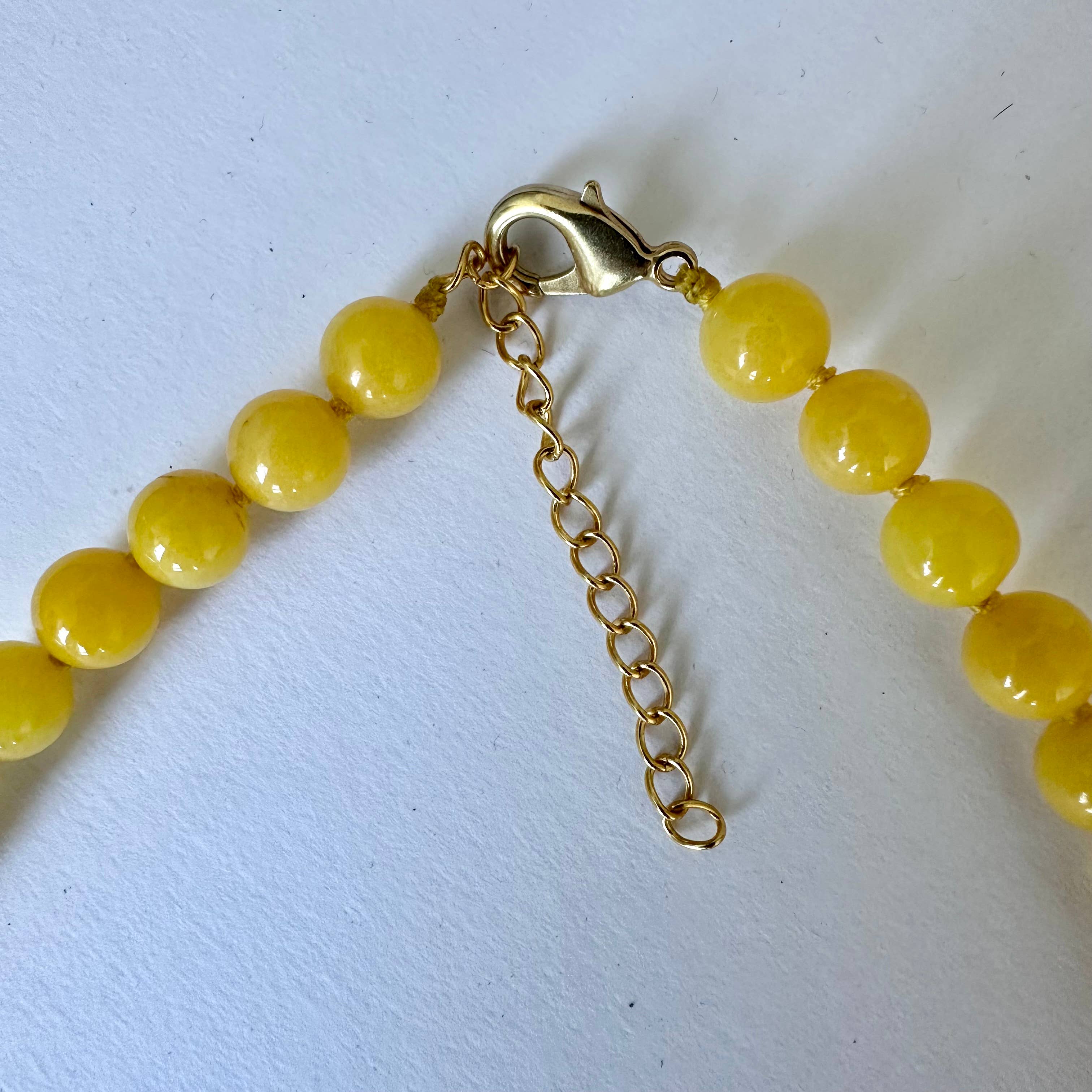 Anokhi Green Yellow Jade Summer Necklace | Knotted Bead NKK44C