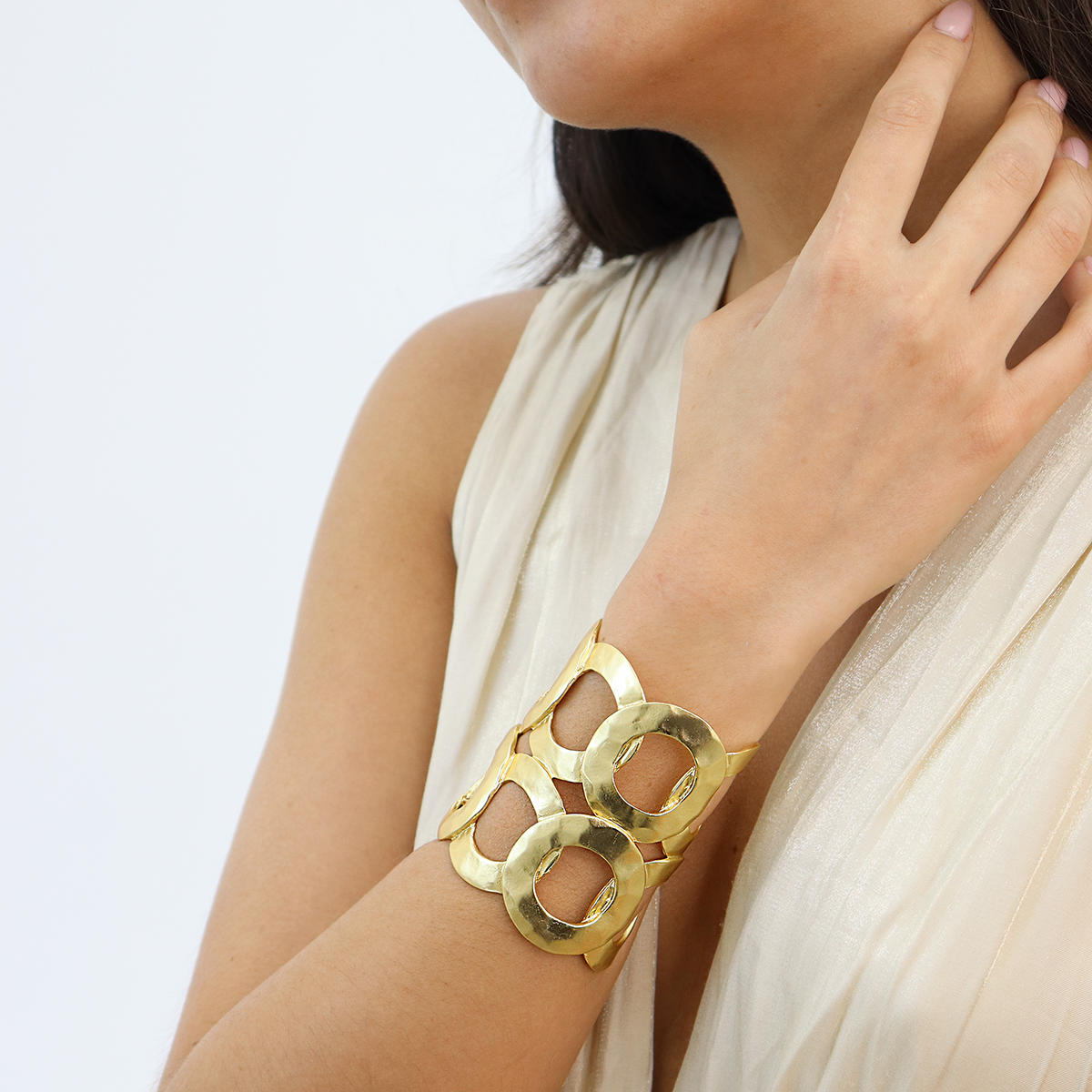 Karine Sultan Intertwined Rings Cuff Bracelet B75005.10