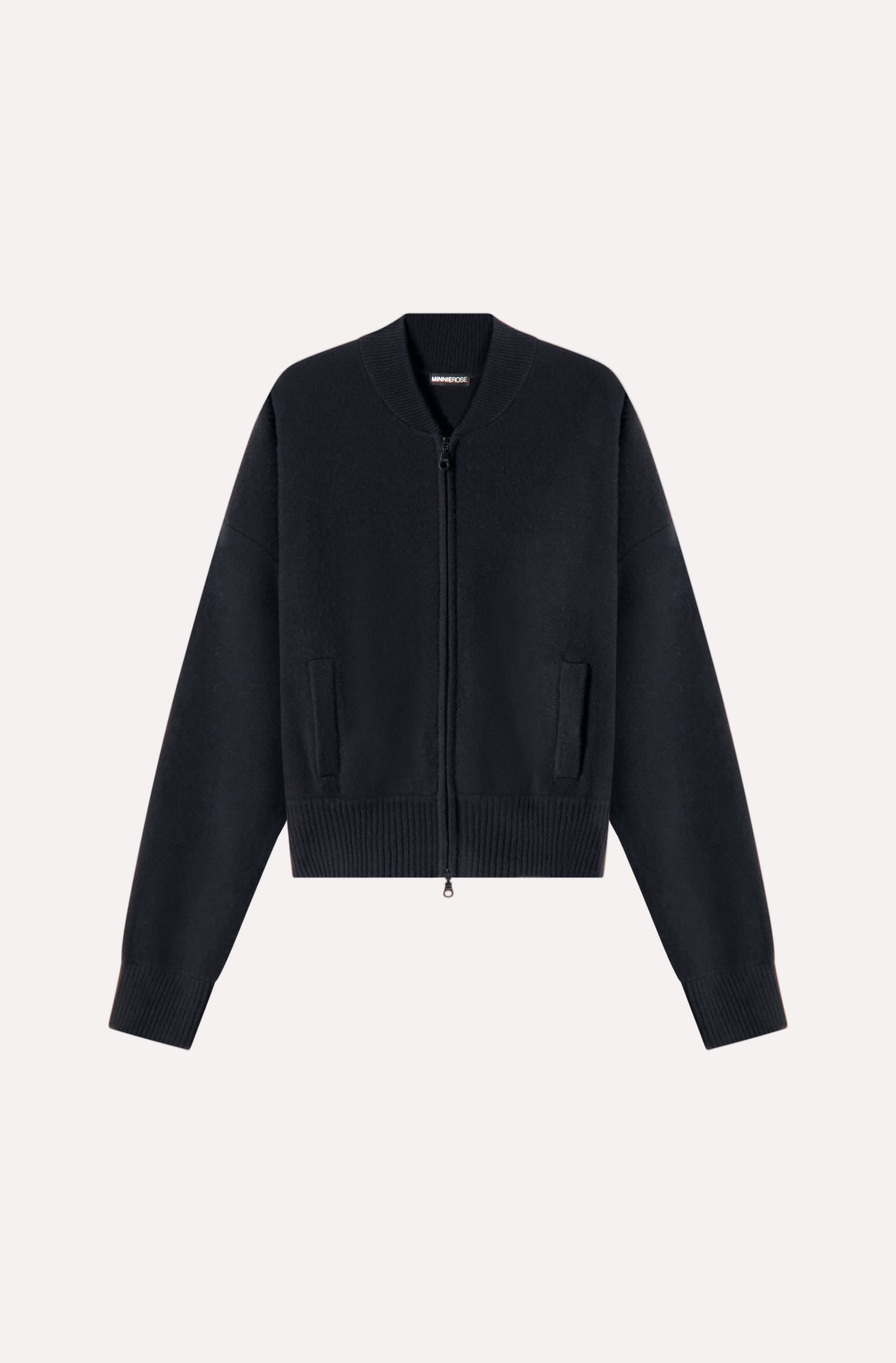 Minnie Rose Cashmere Cropped Bomber 94142