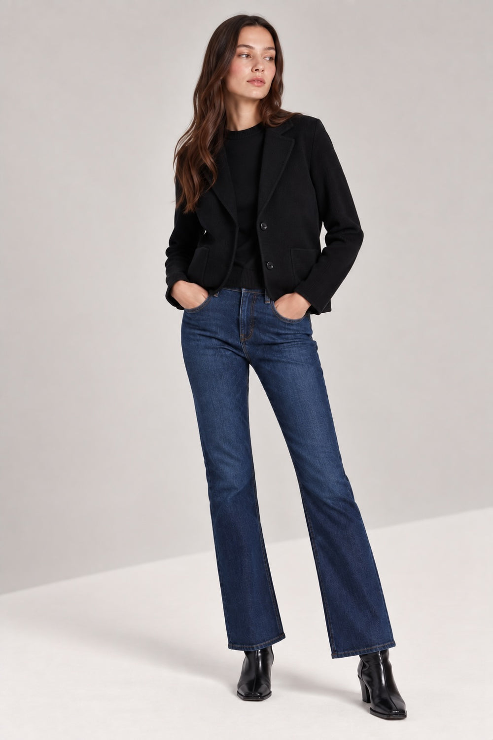 Minnie Rose Viscose Blend Shrunken Blazer 94224
