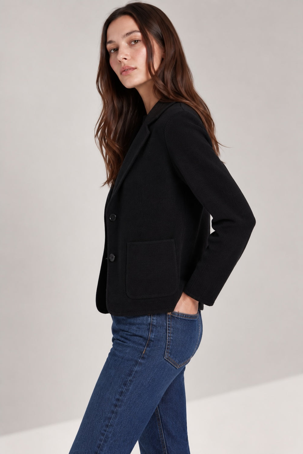Minnie Rose Viscose Blend Shrunken Blazer 94224