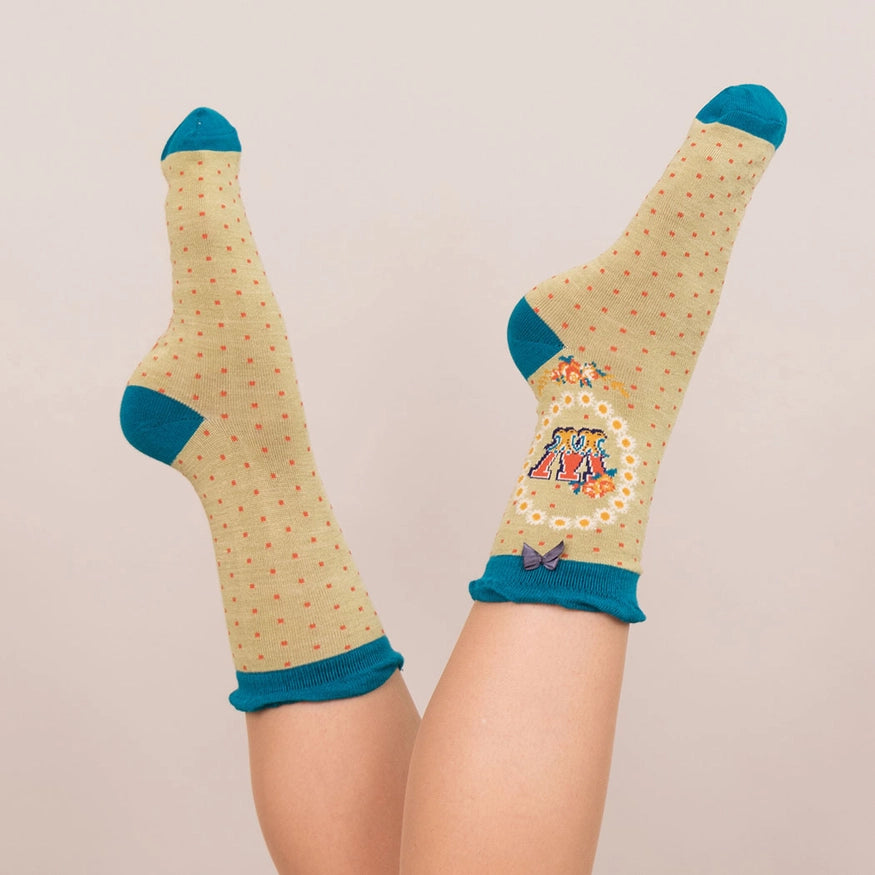 Powder Monogram Socks